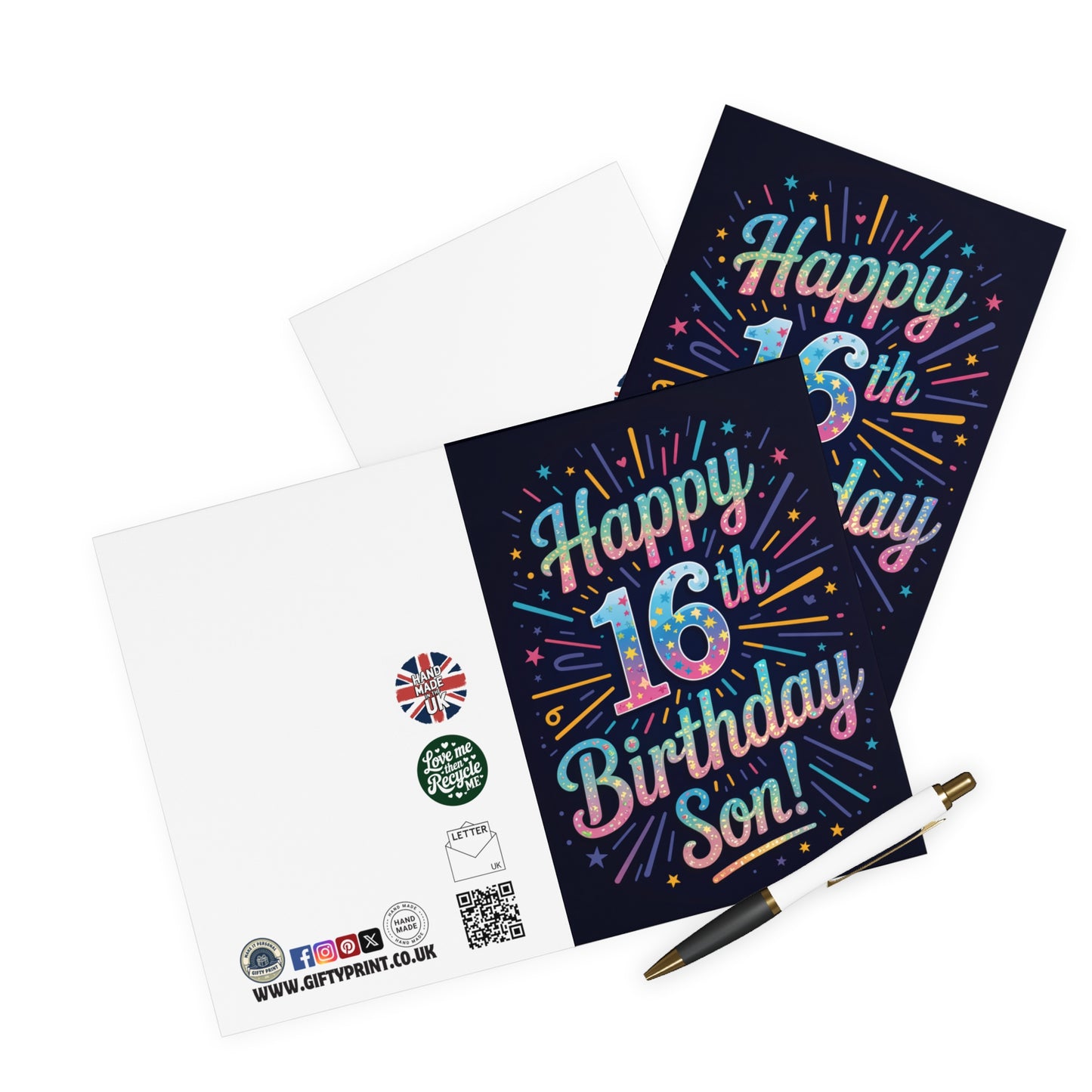 16th Birthday Card Happy 16th Birthday Son Colour Stars C