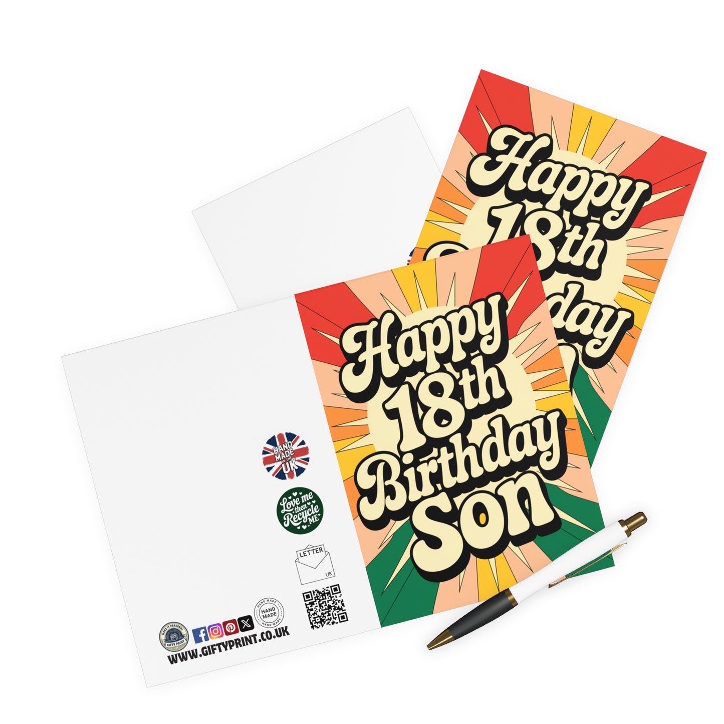 18th Birthday Card Happy 18th Birthday Son Retro