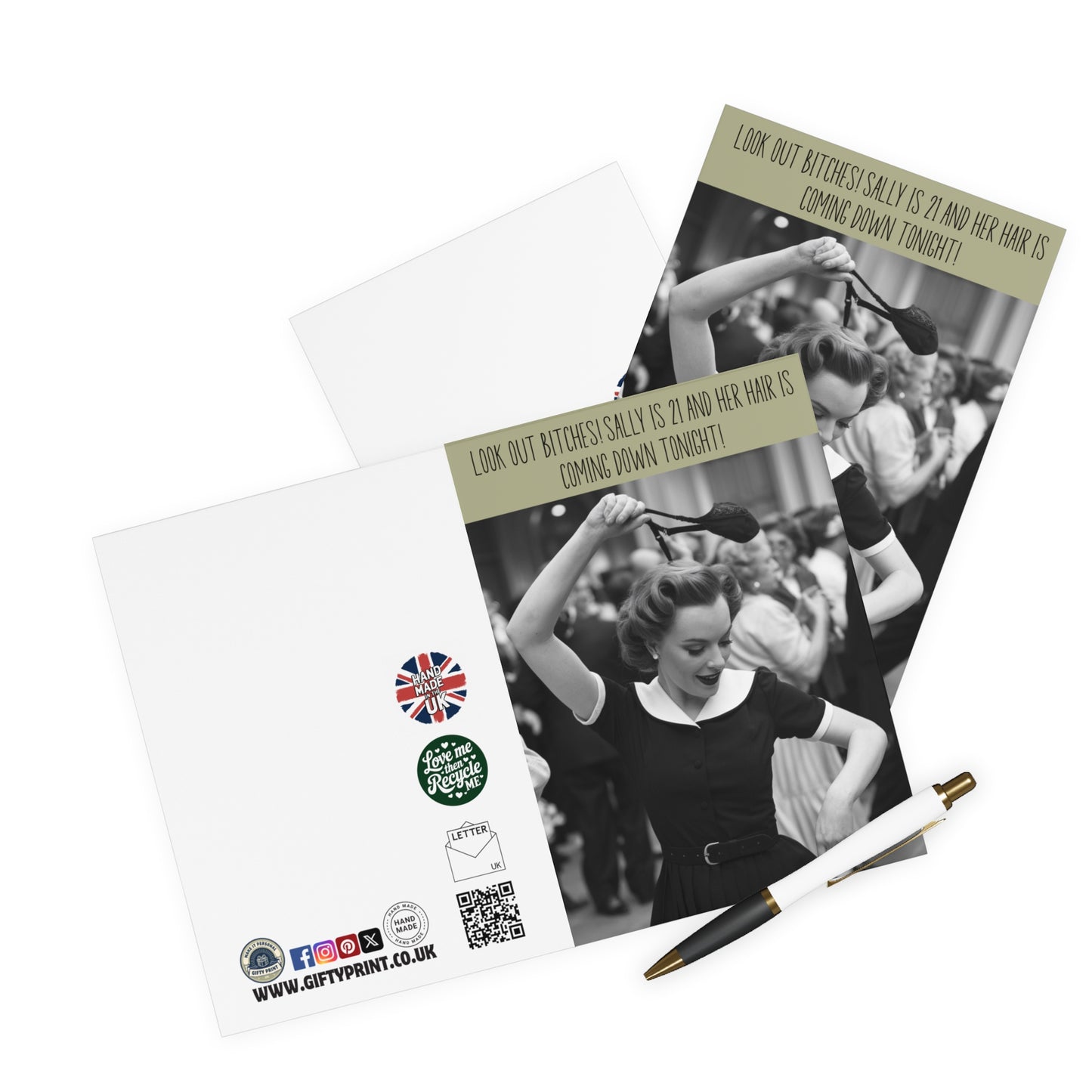 21st Birthday Card Look Out Bitches She Letting Her Hair Down