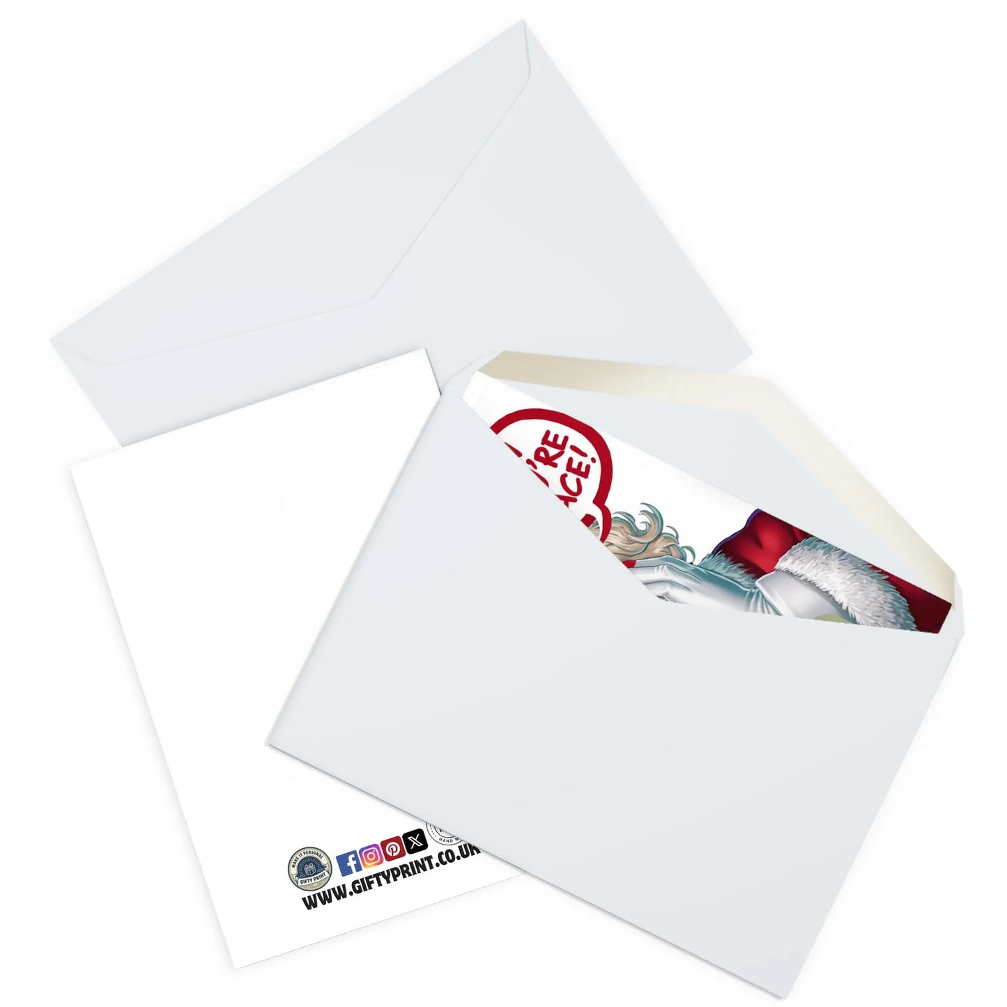 enveloped view of Christmas Card Santa's Coming On You're Face