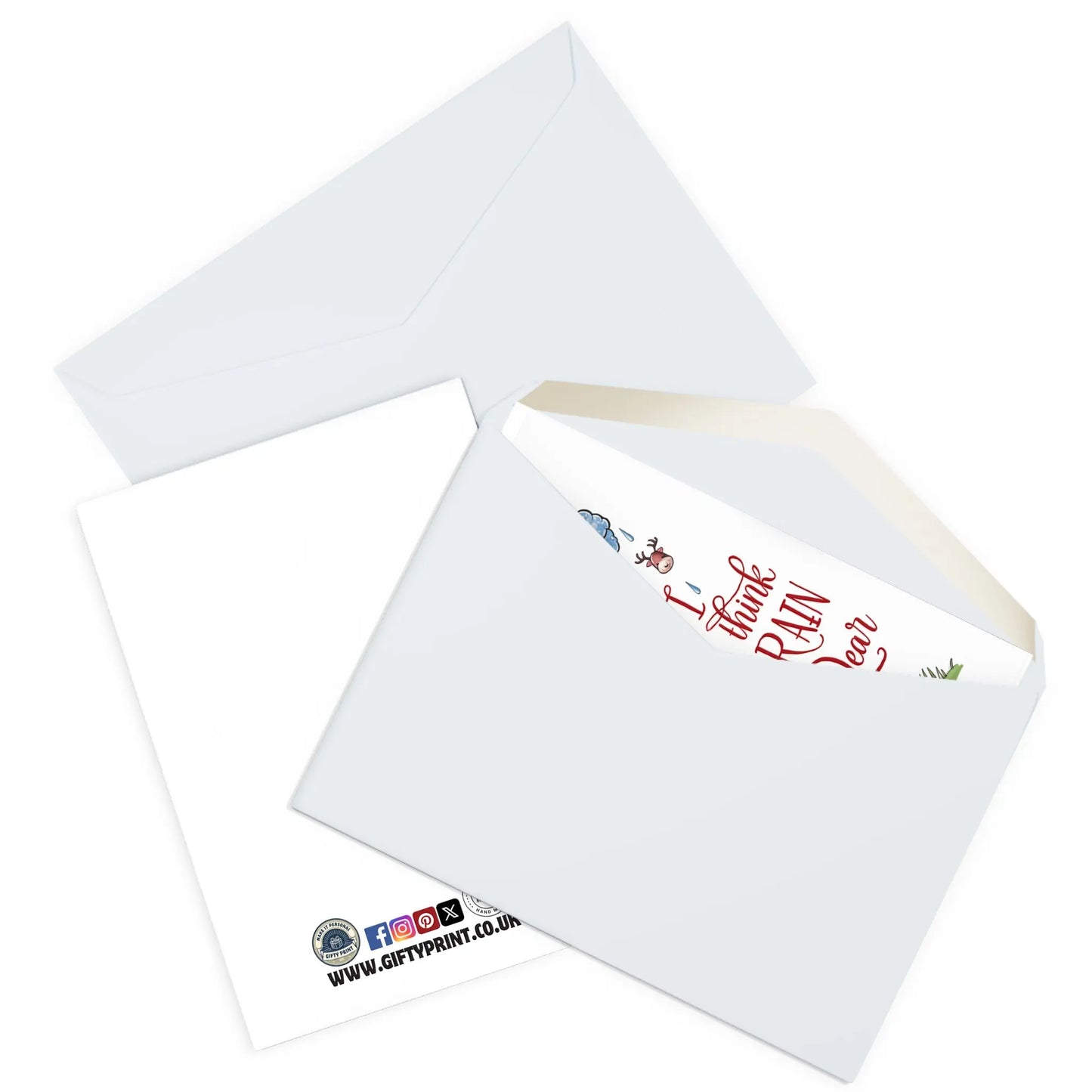 enveloped Christmas Card i think its going to rain dear