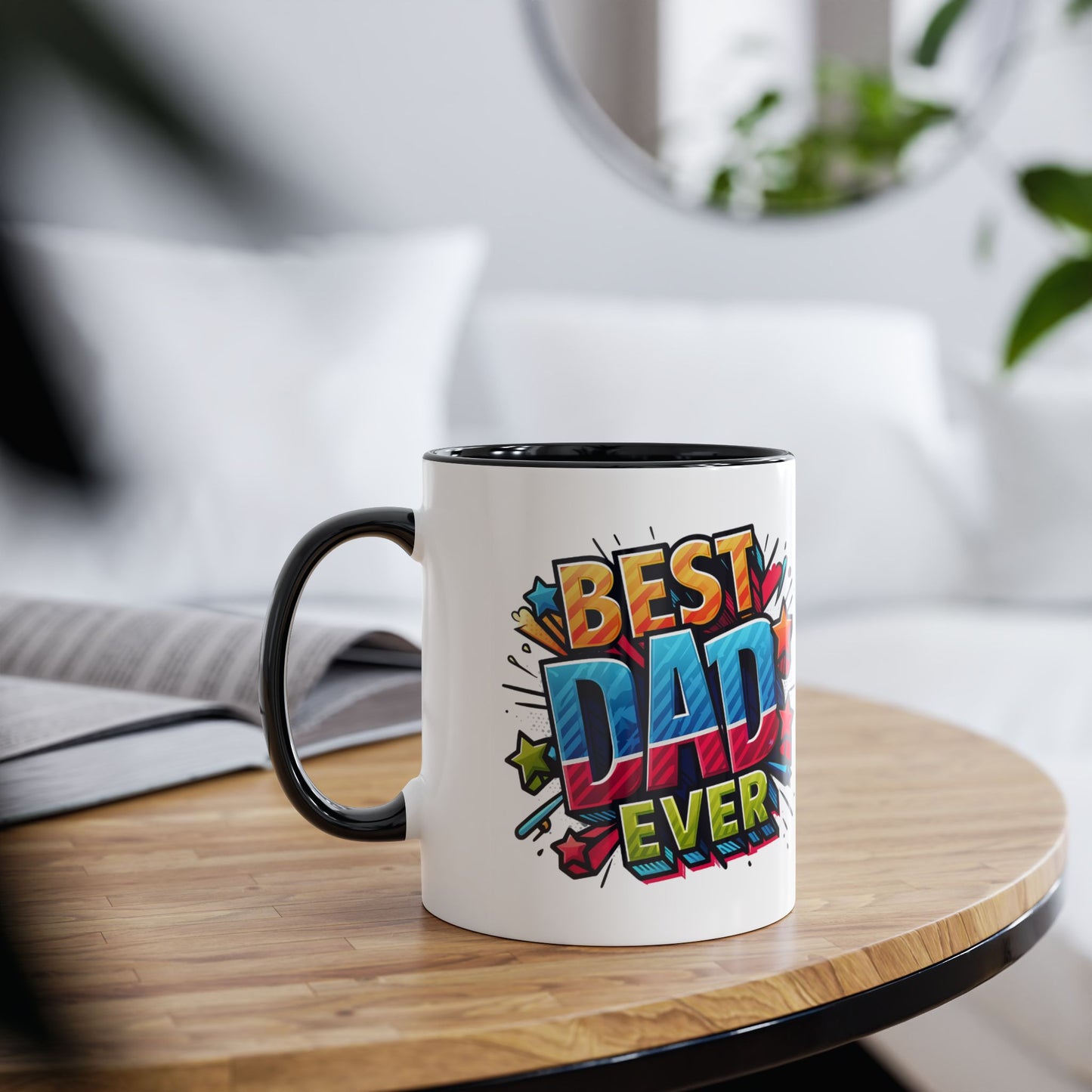 Fathers Day Mug Best Dad Ever Bold Colour