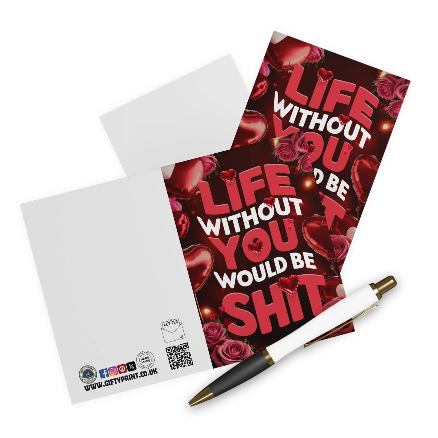 Funny Valentines Day Card Life Without You Would Be Shit Gifty Print