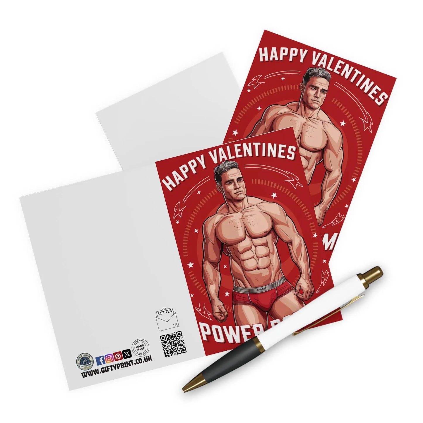 Funny Gay Valentines Day Card Power Bottom Red Context