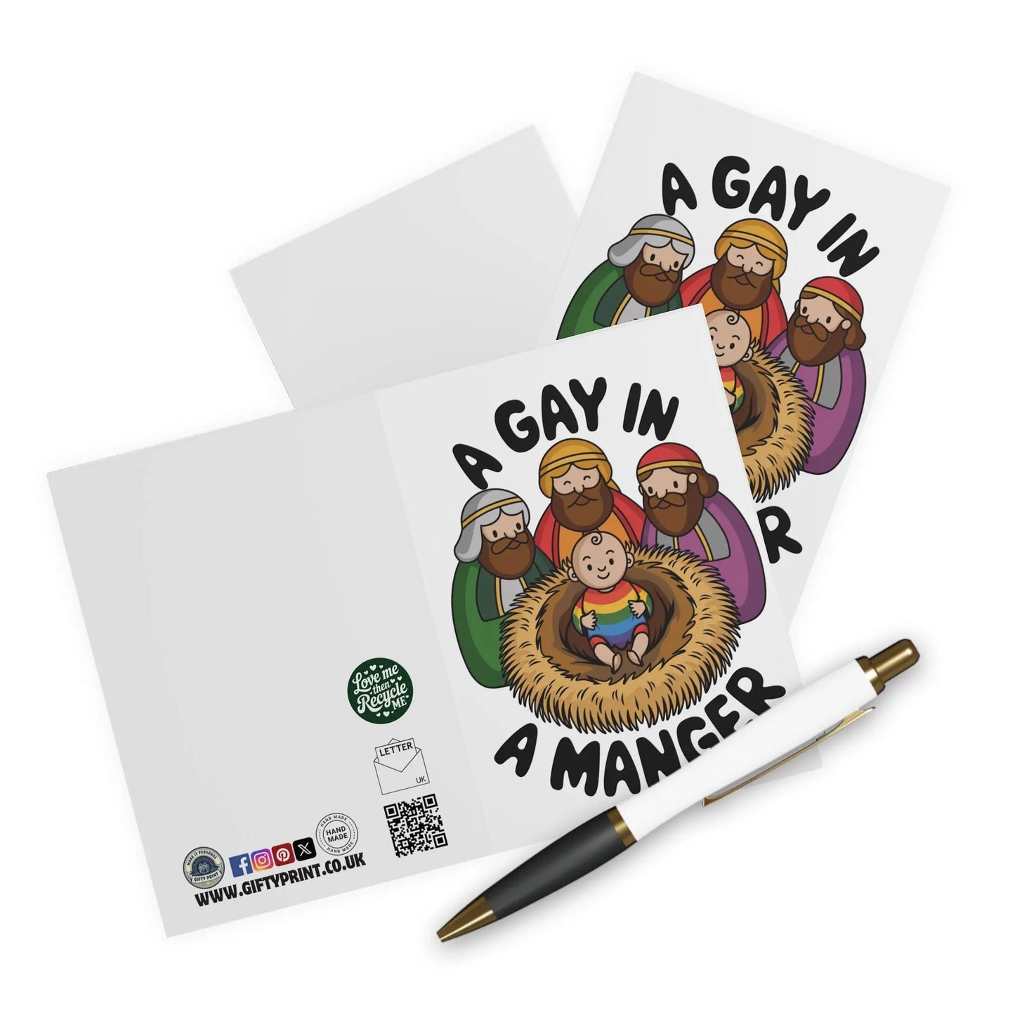 Funny Gay Christmas Card A Gay In A Manger context