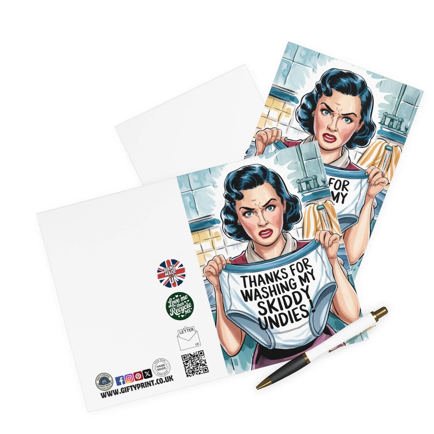 Mothers Day Card Thanks For Washing My Skiddy Undies - Gifty Print