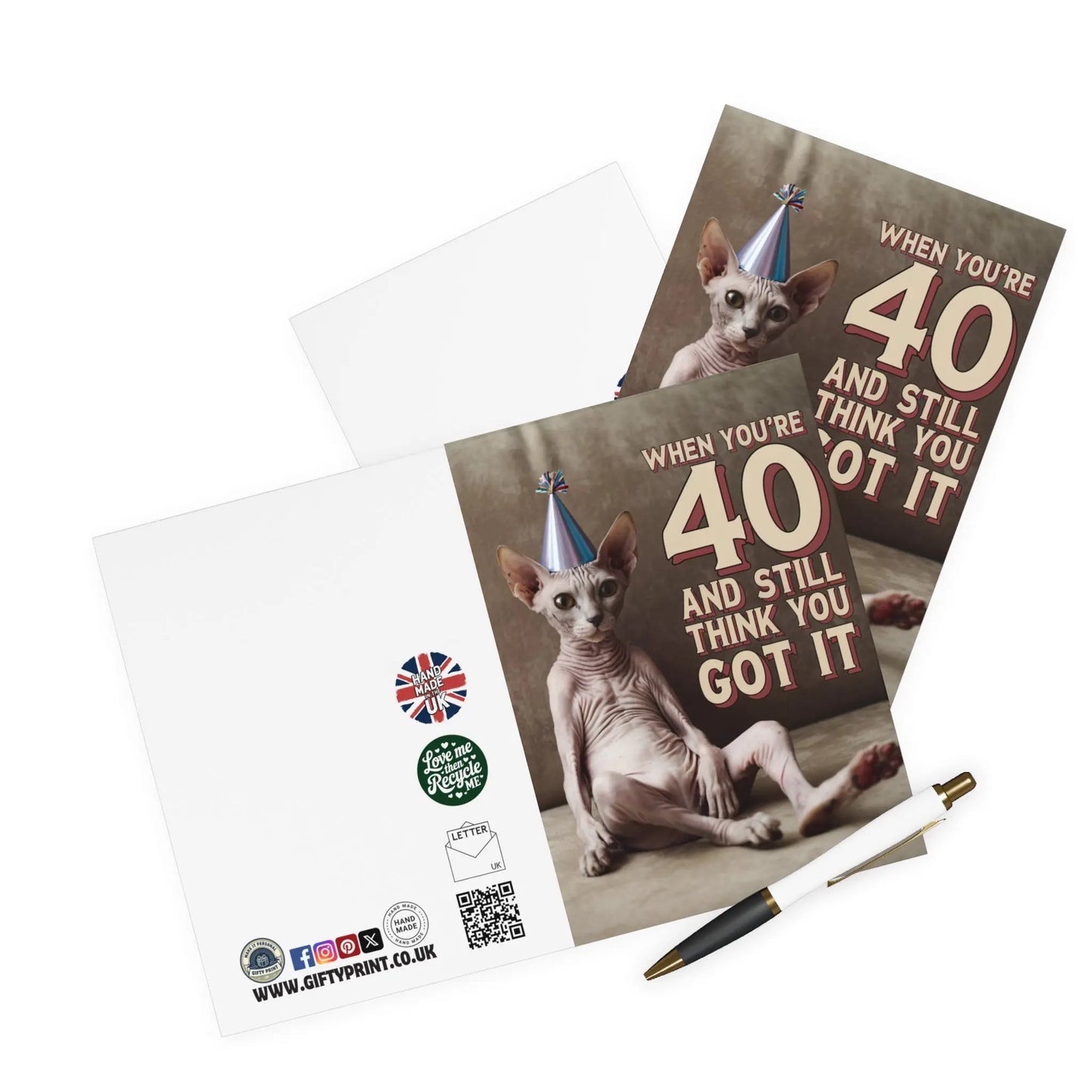 Funny 40th Birthday Card When You're 40 & Still think You Got It - Gifty Print