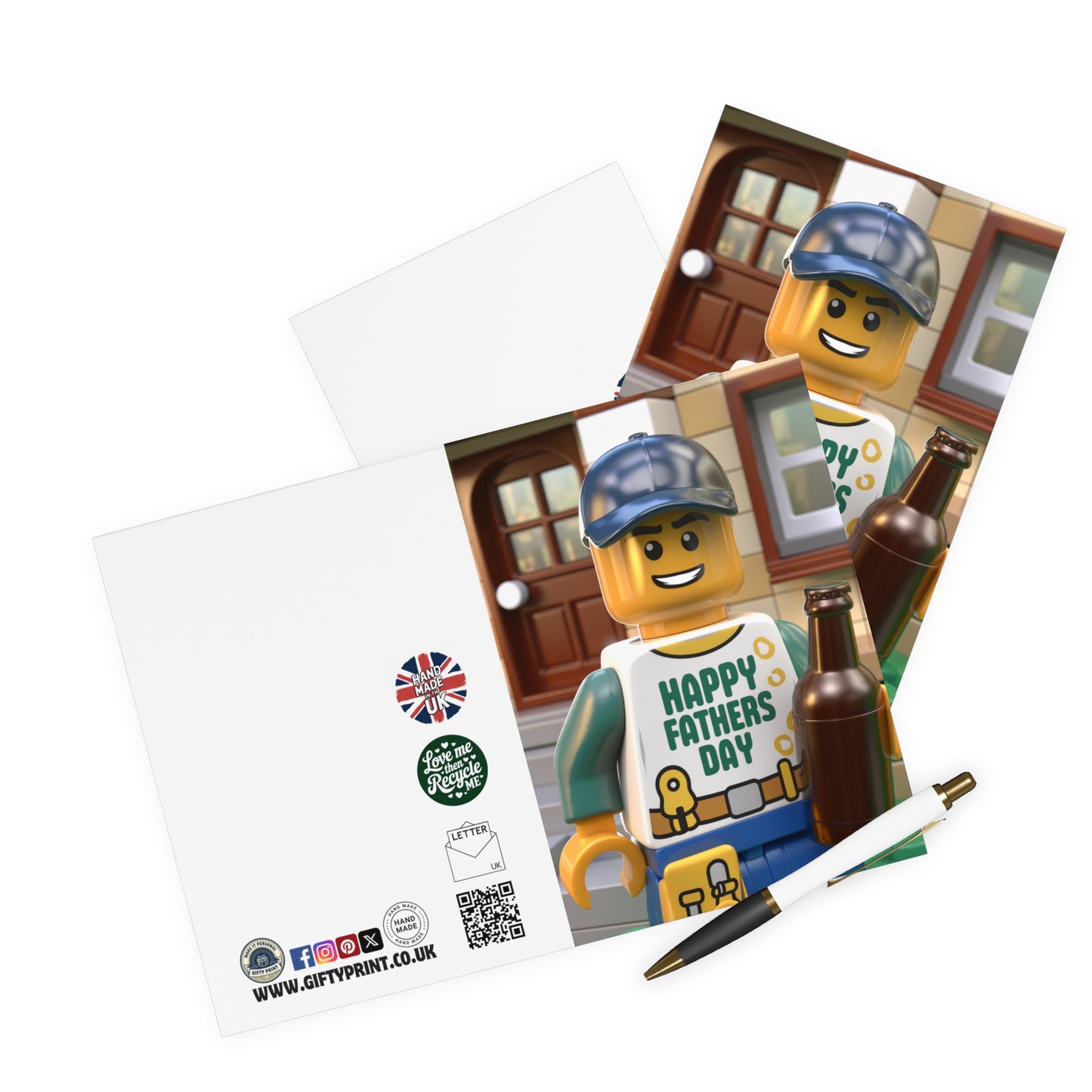 Fathers Day Card Building Blocks Man Happy Fathers Day