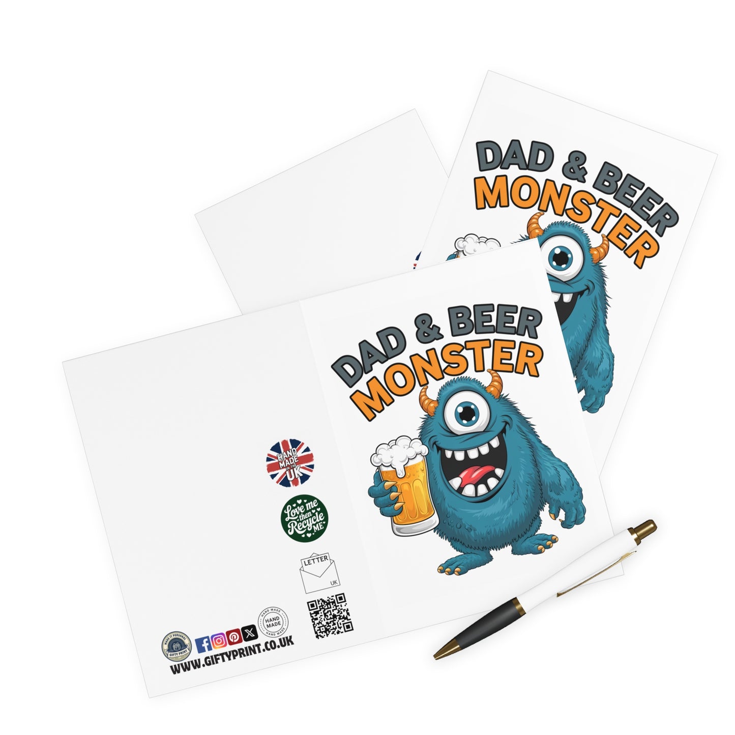 Fathers Day Card Dad And Beer Monster C