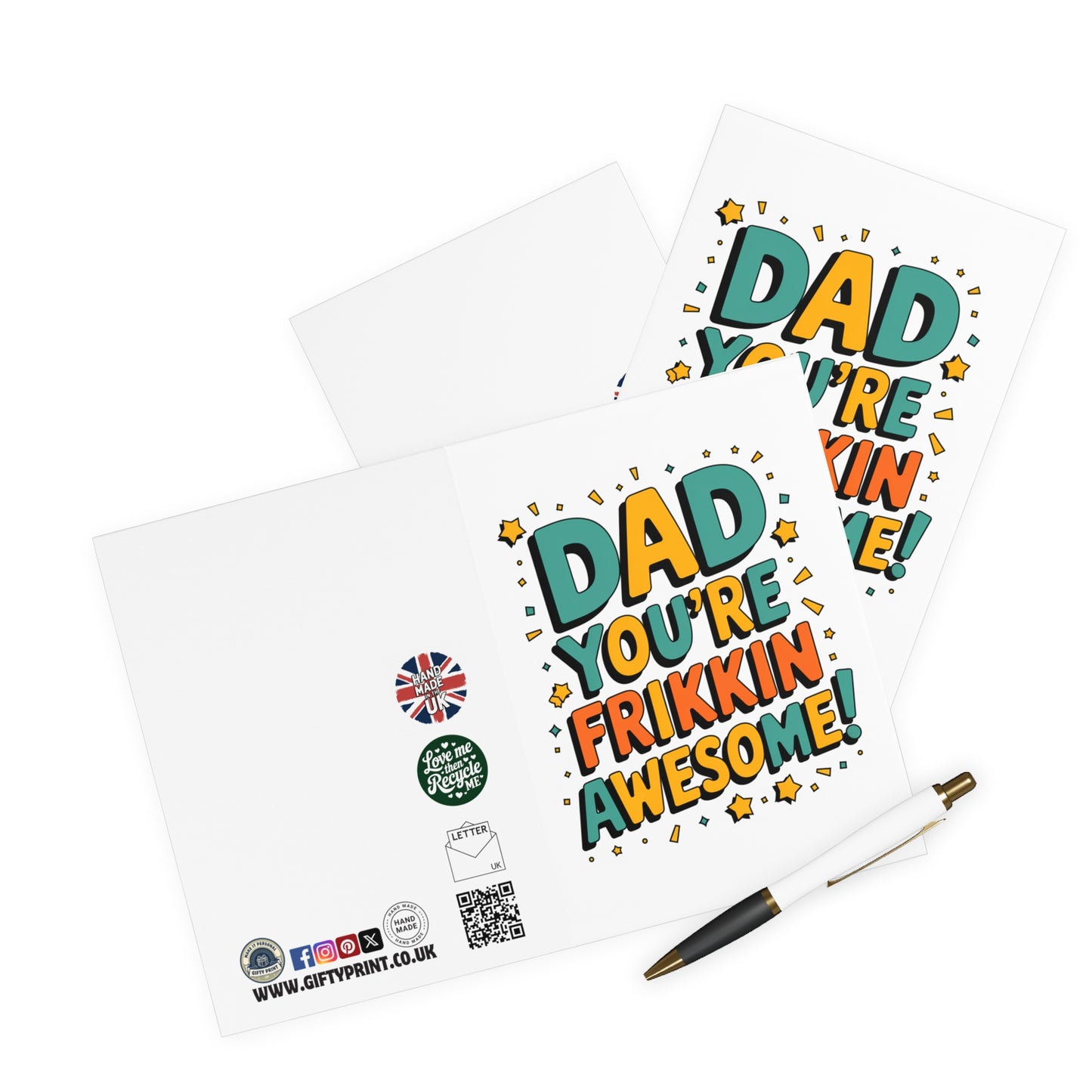 Fathers Day Card Dad you're Frikkin Awesome o