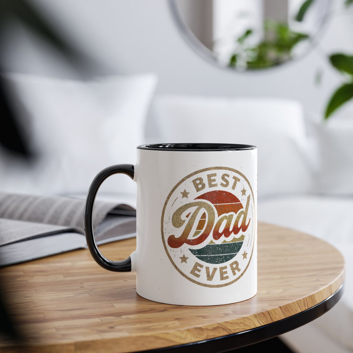 Fathers Day Mug Best Dad Ever Retro Sun