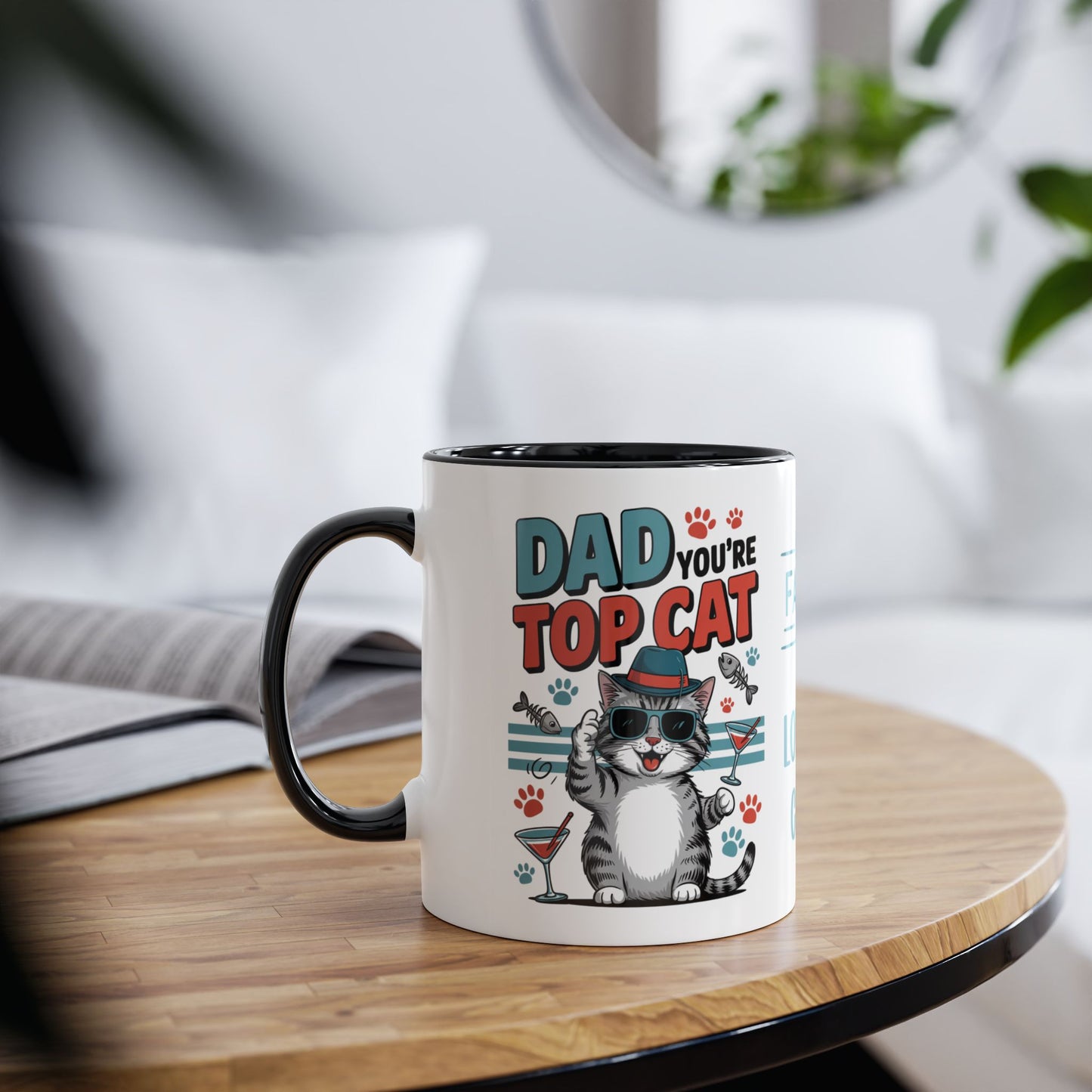 Fathers Day Mug Dad Dad You're Top Cat Personalised