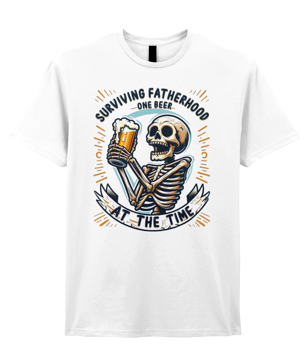 Fathers Day T Shirt Surviving Fatherhood One Beer At A Time