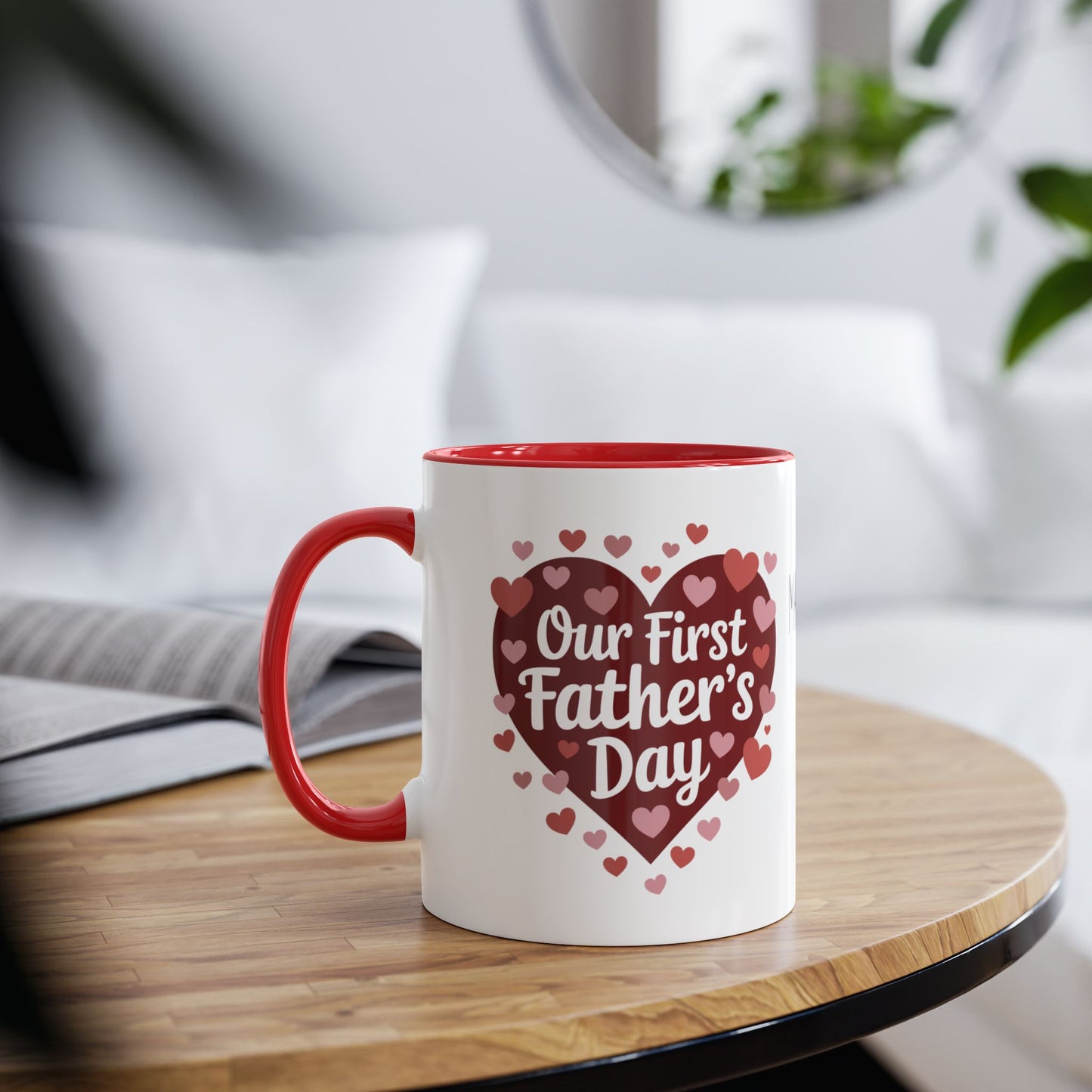 First Fathers Day Mug Our First Fathers Day Heart Personalised C