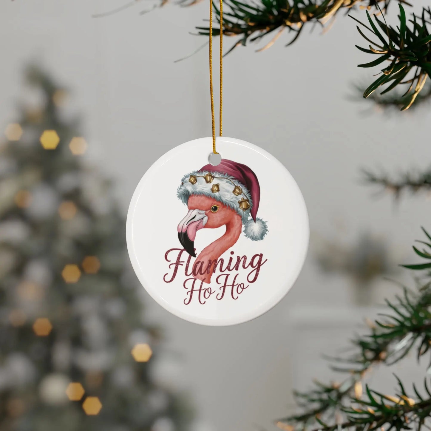 Tree Flaming Ho ho Funny Christmas Tree Bauble