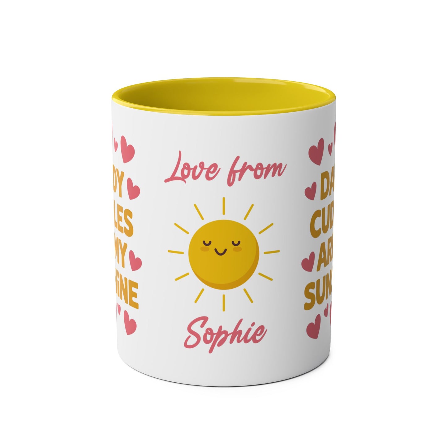 Fathers Day Mug Personalised Daddy Cuddles Are My Sunshine - Gifty Print