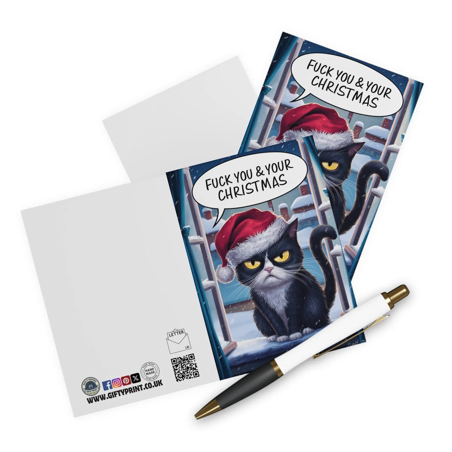 Funny Christmas Card Grumpy Cat Fuck You & Your Christmas context