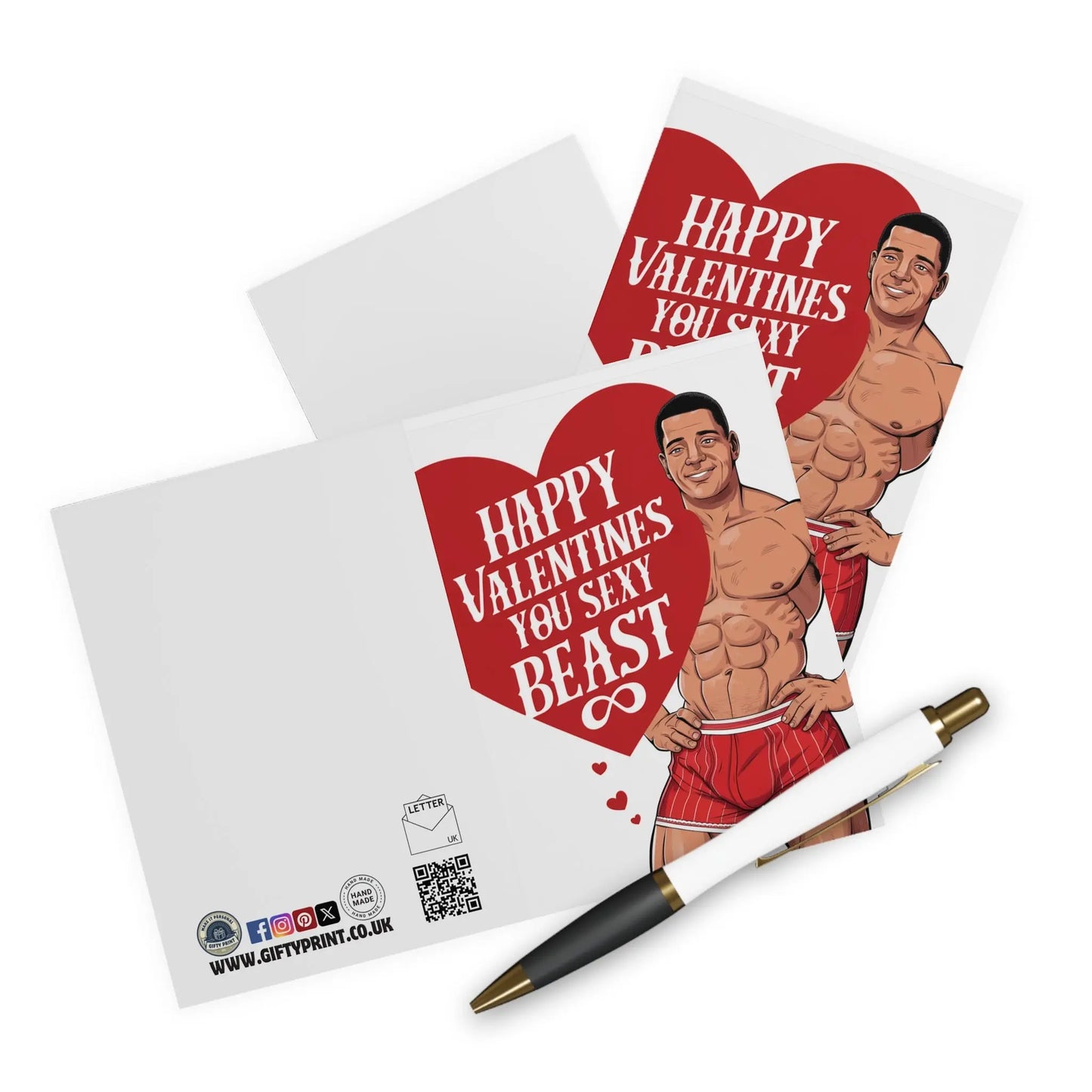 Funny Gay Valentines Day Card Happy Valentines You Sexy Beast c