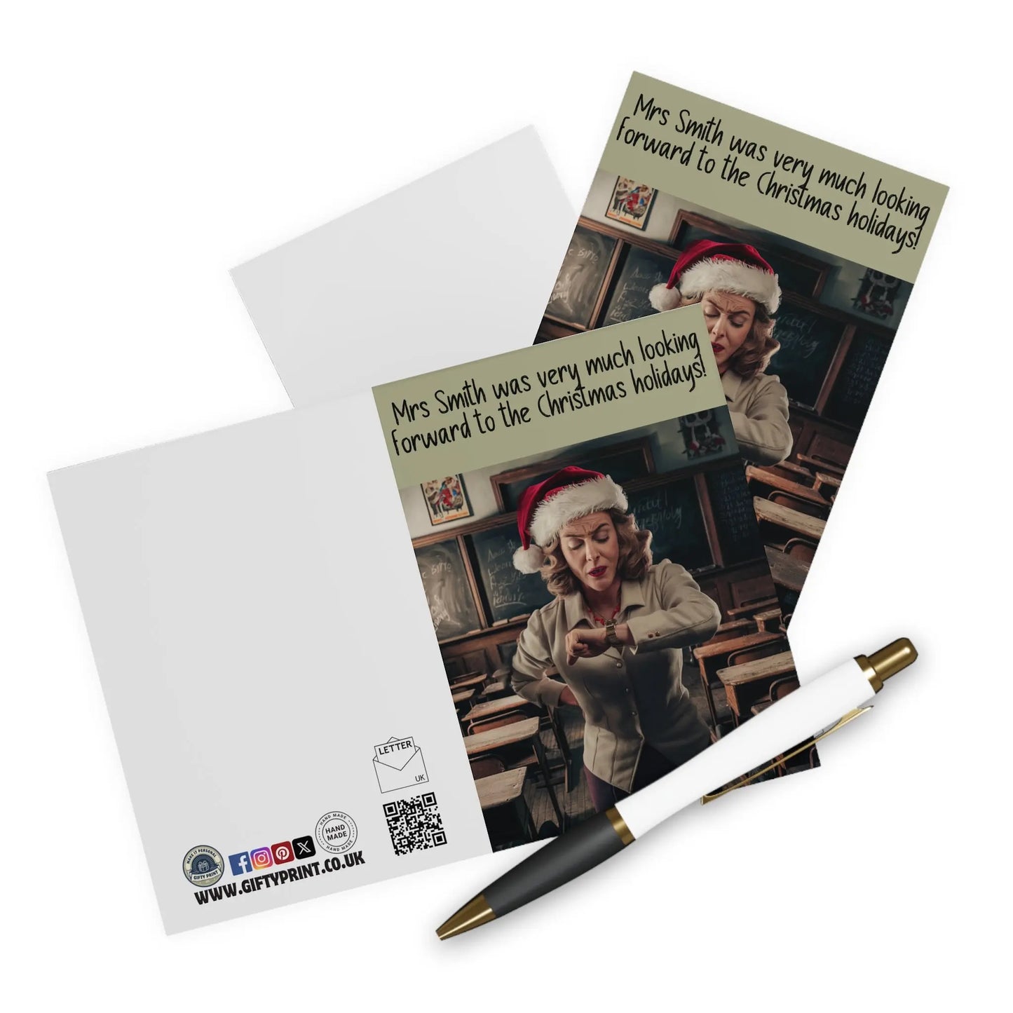Context Funny Teachers Christmas Card Looking Forward To Holiday