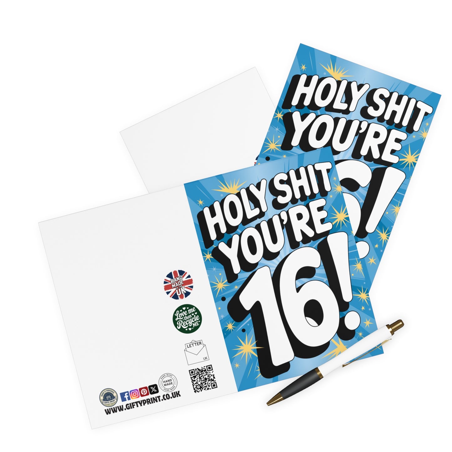 Funny 16th Birthday Card Holy Shit You're 16 C