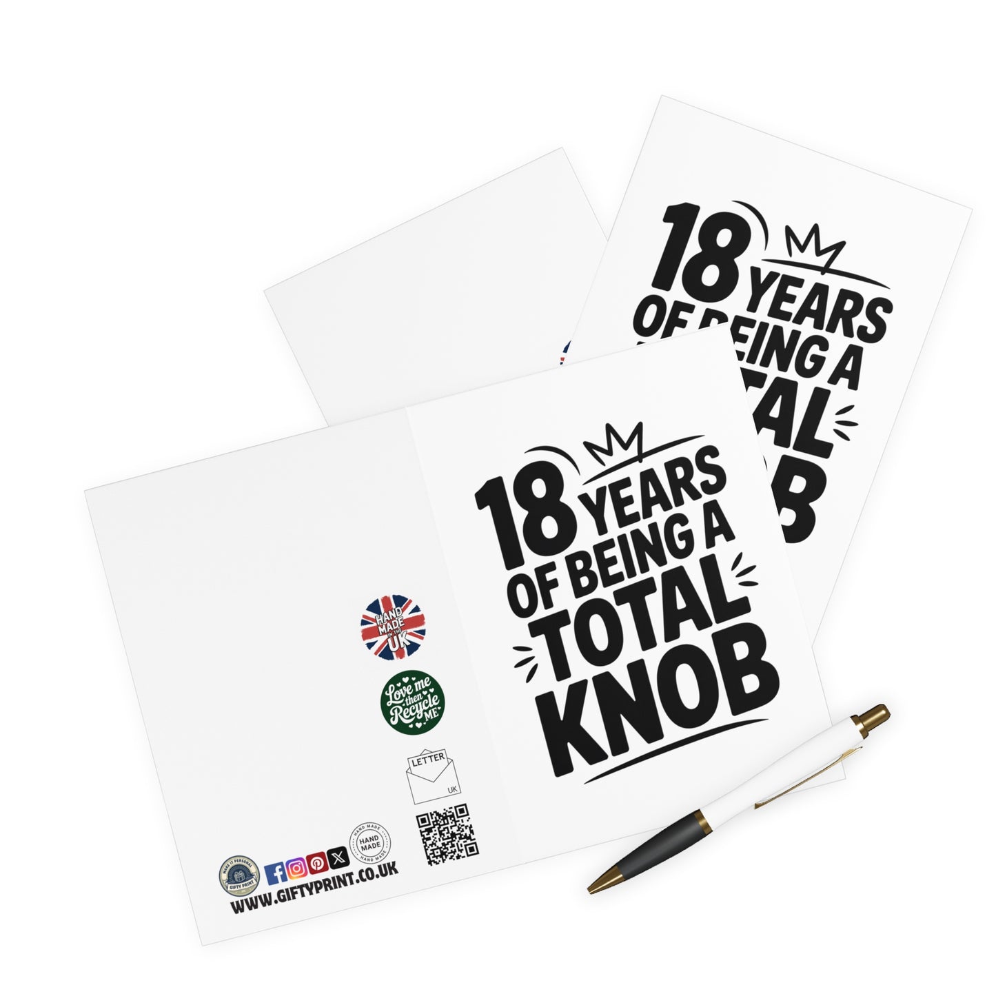 Funny 18th Birthday Card 18 Years Of Being A Total knob C