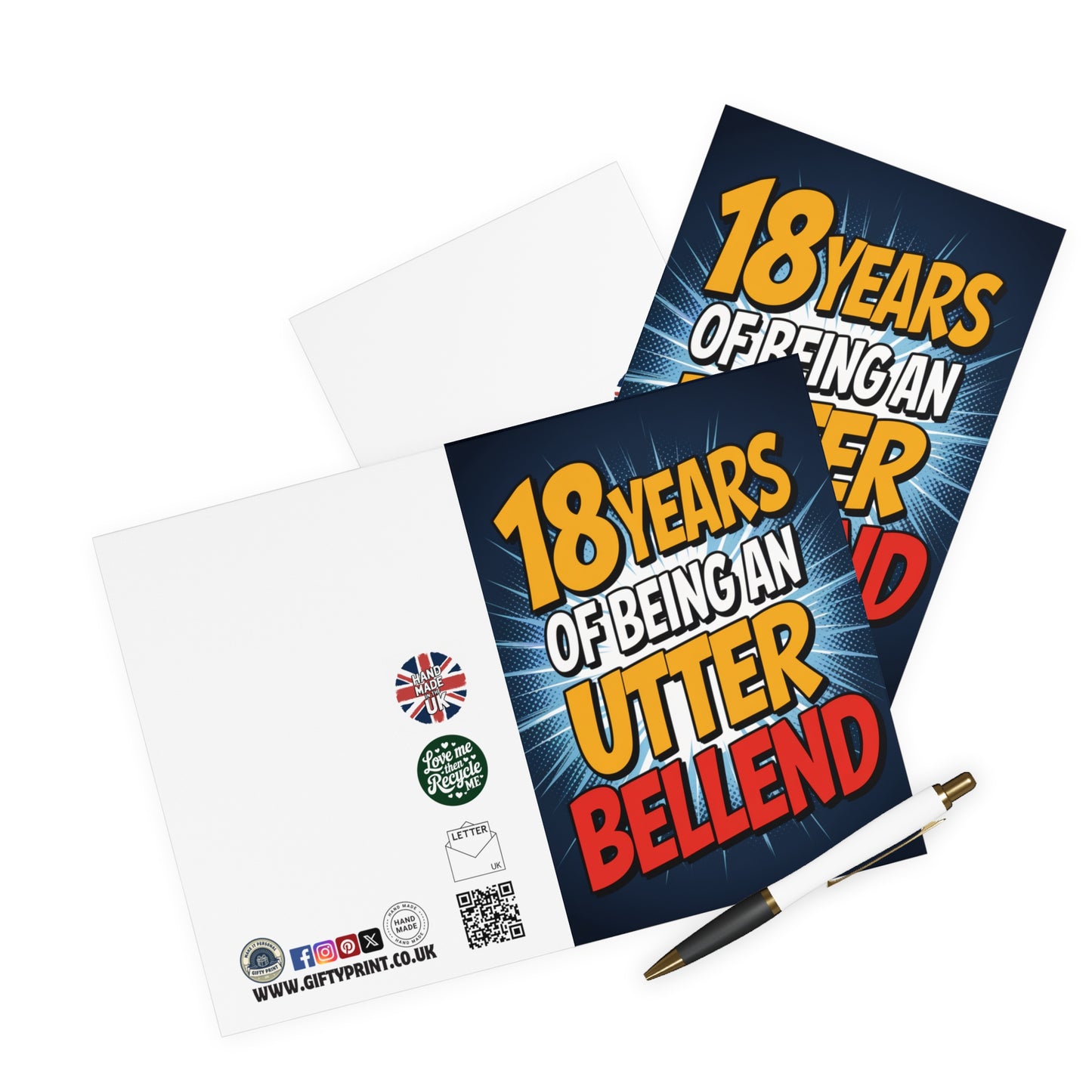 Funny 18th Birthday Card 18 Years Of Being An Utter Bellend