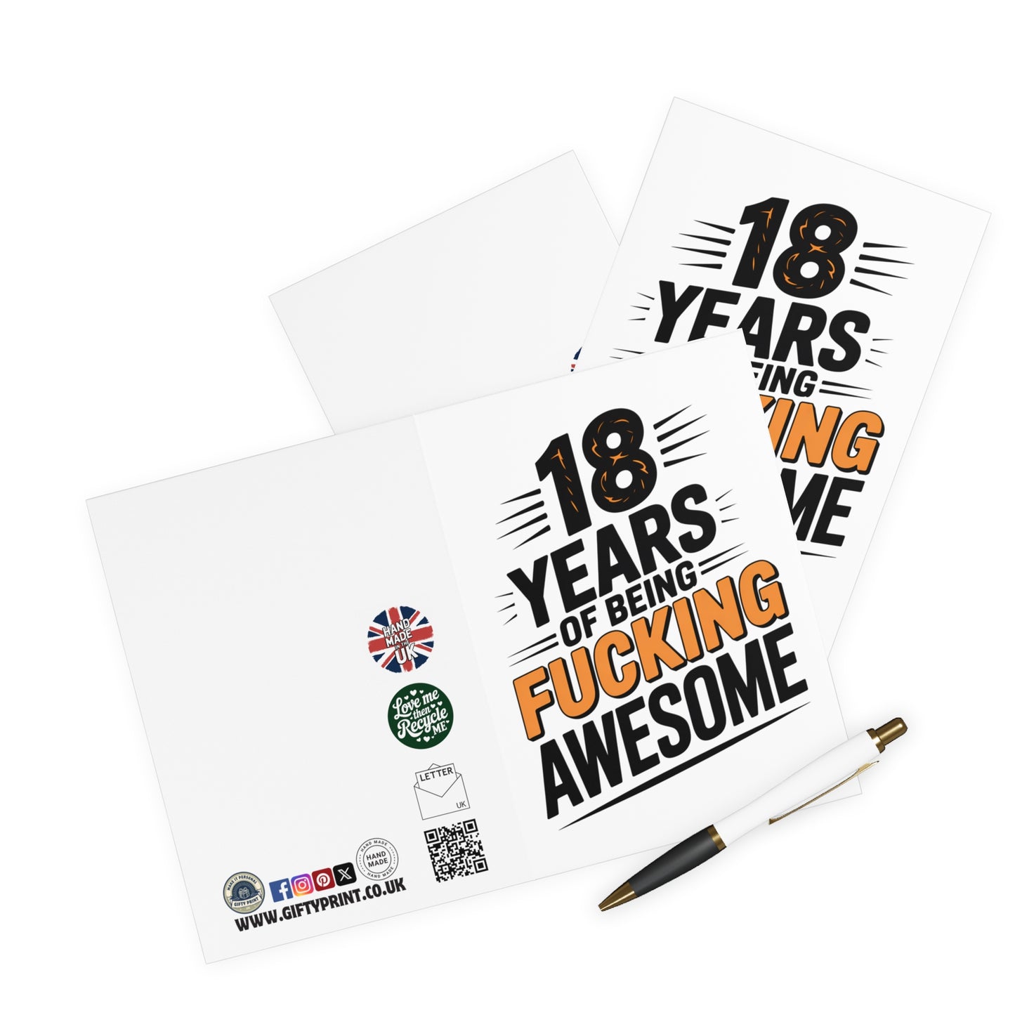 Funny 18th Birthday Card 18 Years Of Being Fucking Awesome C