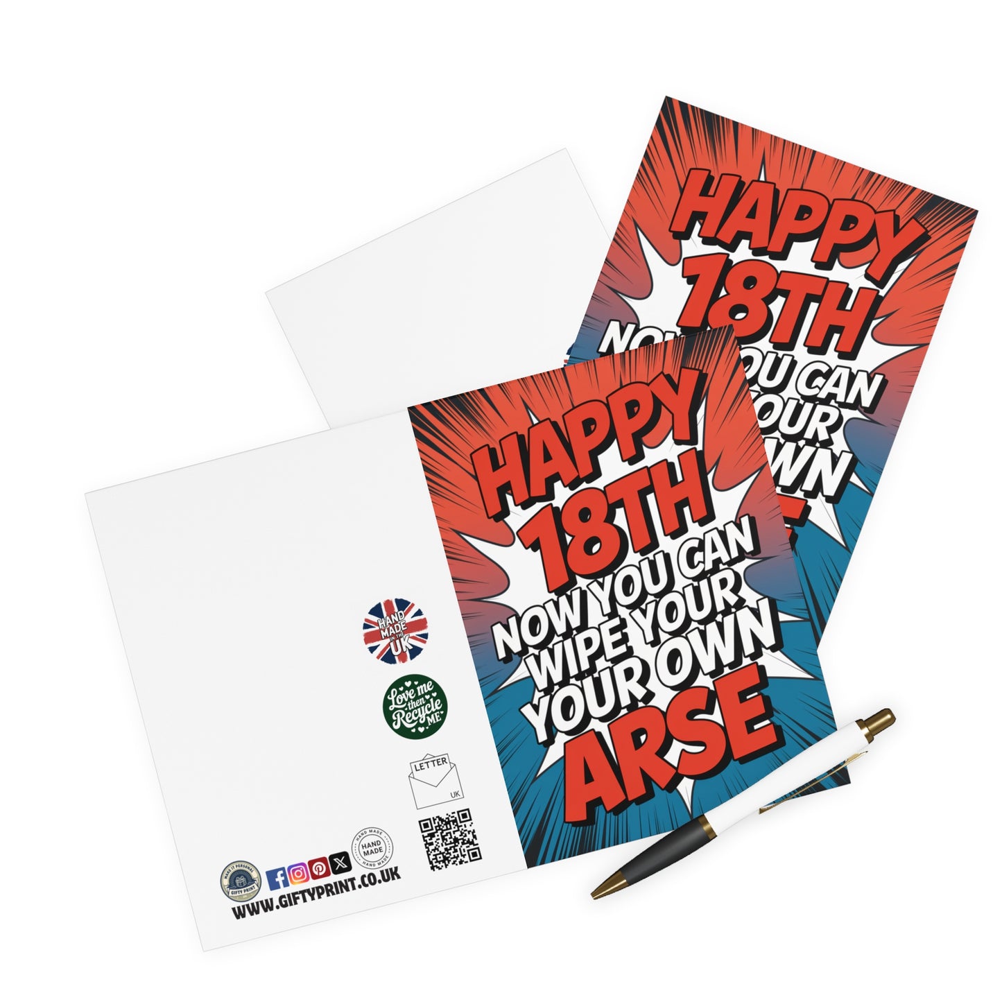 Funny 18th Birthday Card Now You Can Wipe Your Own Arse