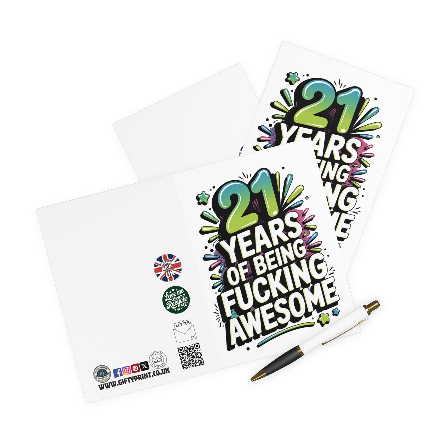 Funny 21st Birthday Card 21 Years Of Being Fucking Awesome C