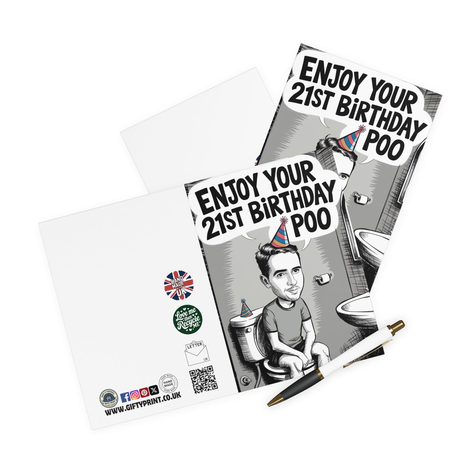 Funny 21st Birthday Card Enjoy Your 21st Birthday Poo