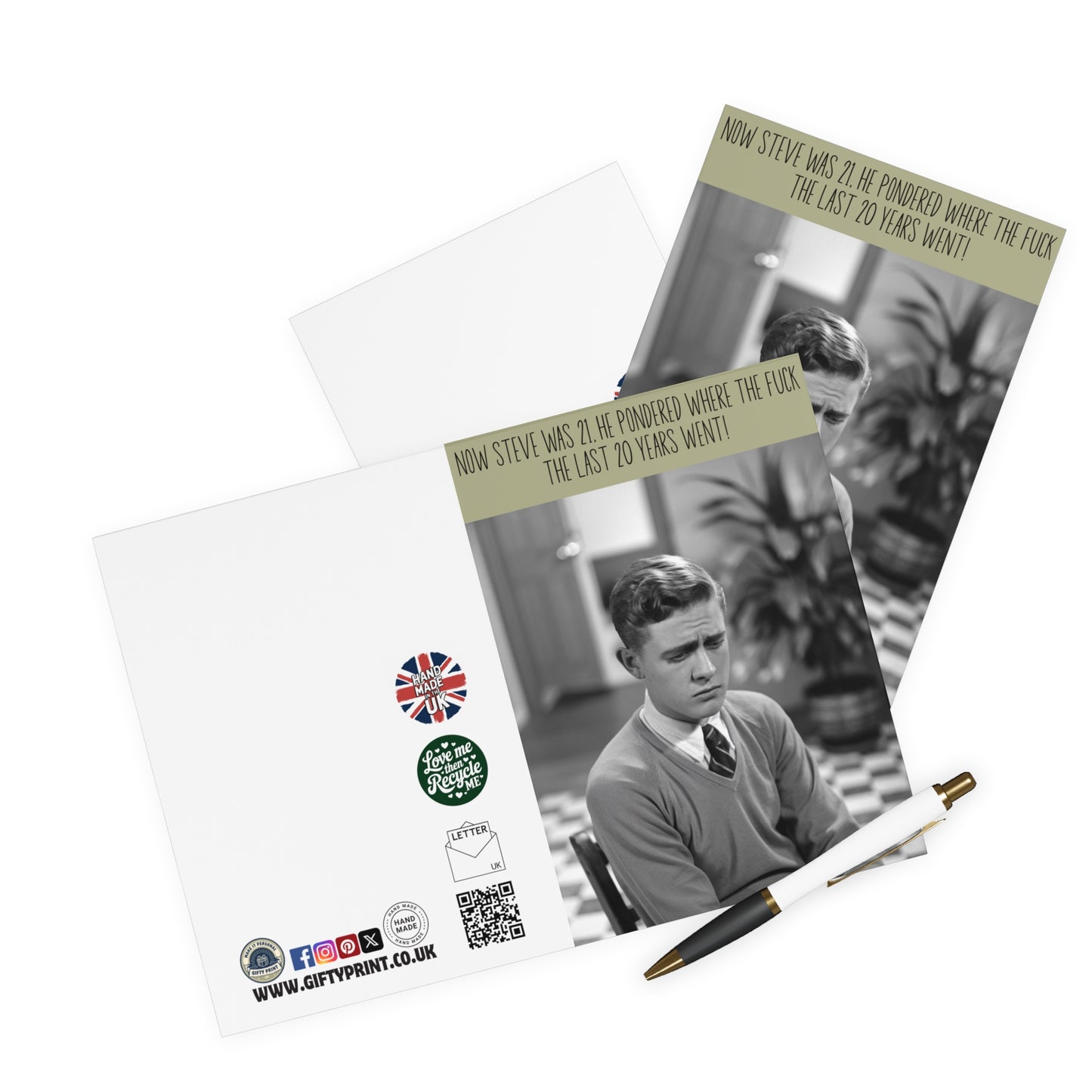 Funny 21st Birthday Card He Pondered Where The Fuck The Years Went