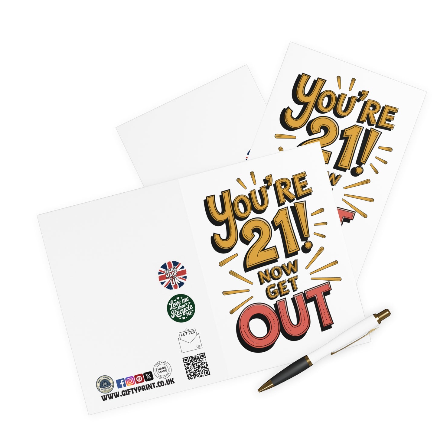 Funny 21st Birthday Card Now Your 21 Now Get Out