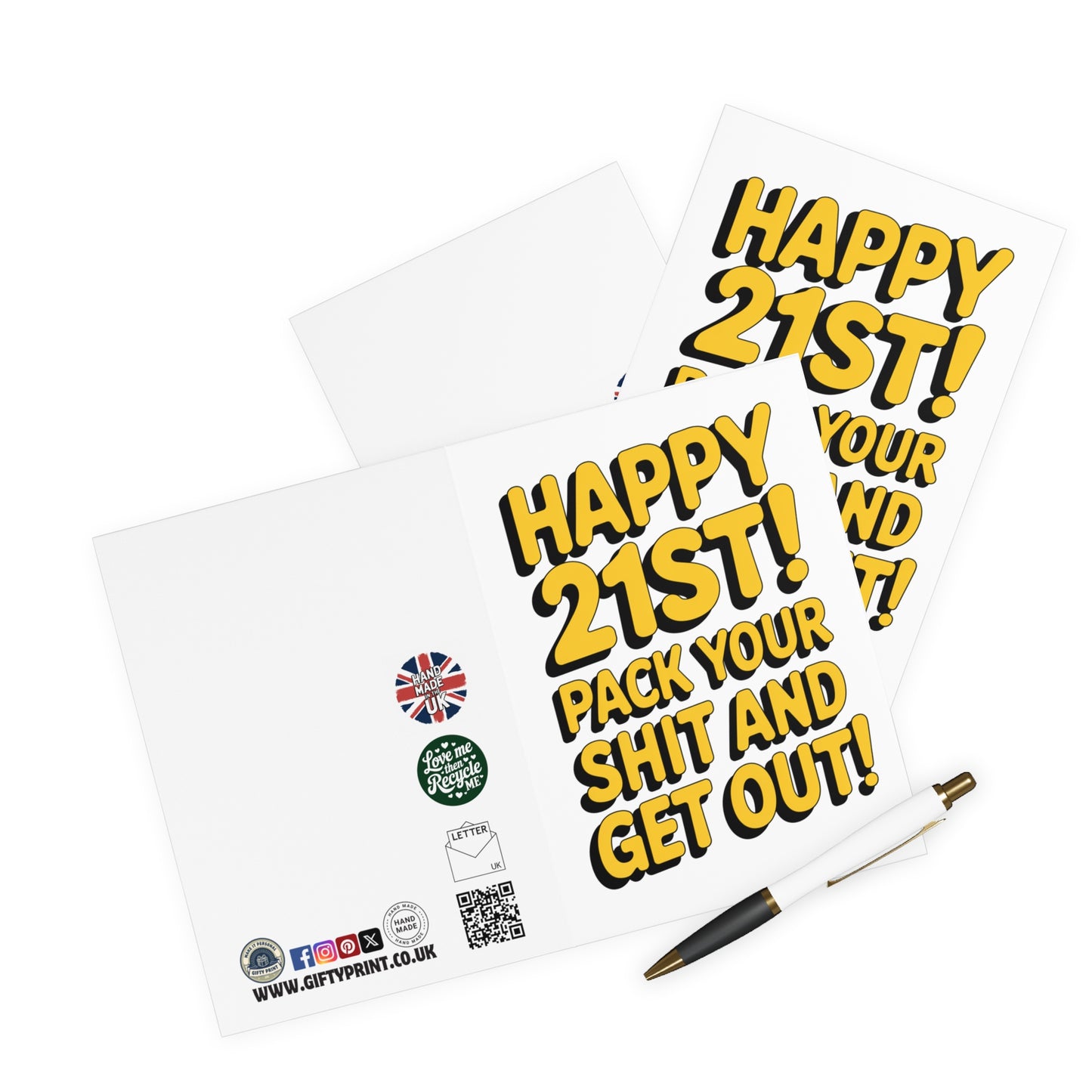 Funny 21st Birthday Card Your 21 Pack Your Shit & Get Out