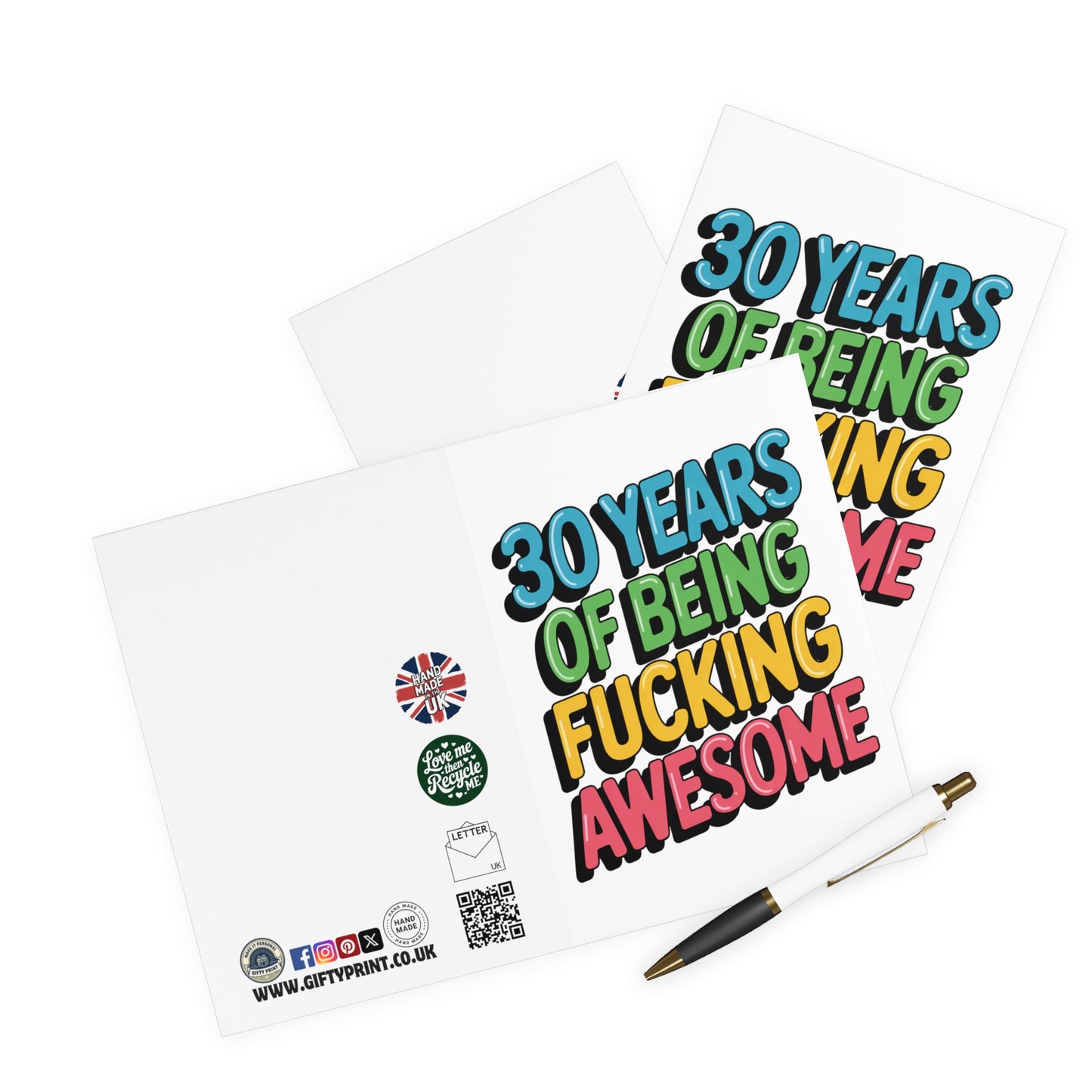 Funny 30th Birthday Card 30 Years Of Being Fucking Awesome C