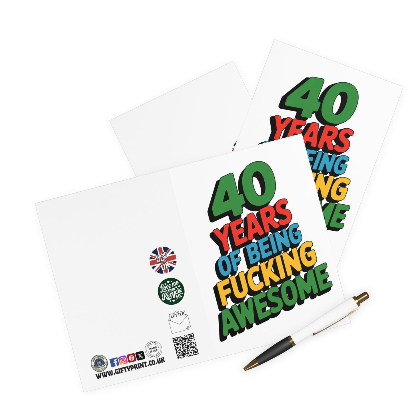 Funny 40th Birthday Card 40 Years Of Being Fucking Awesome C