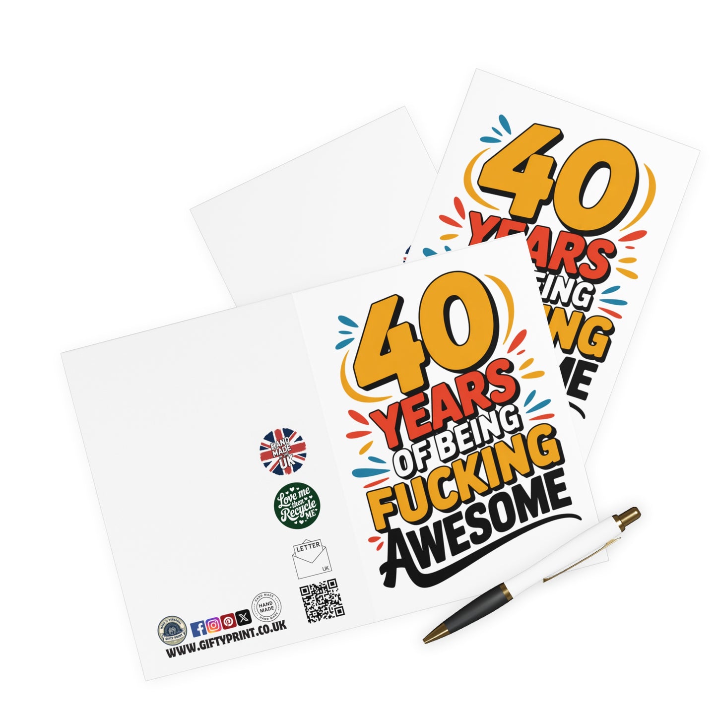 Funny 40th Birthday Card 40 Years Of Being Fucking Awesome C