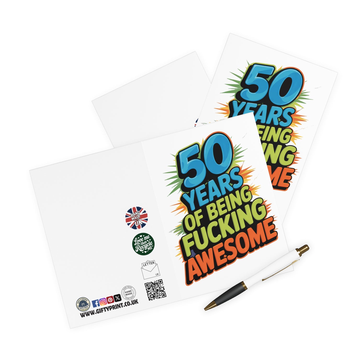 Funny 50h Birthday Card 50 Years Of Being Fucking Awesome C