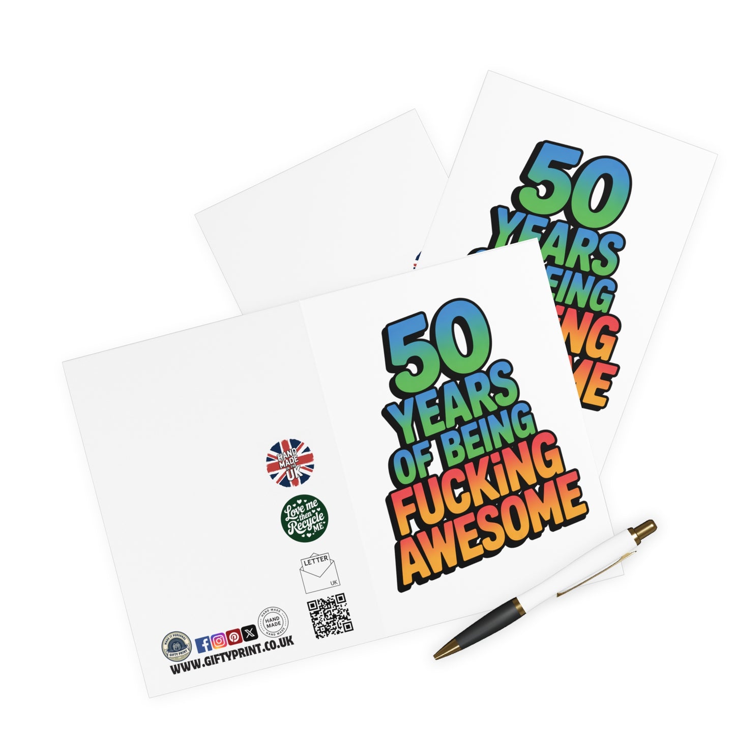 Funny 50h Birthday Card 50 Years Of Being Fucking Awesome C