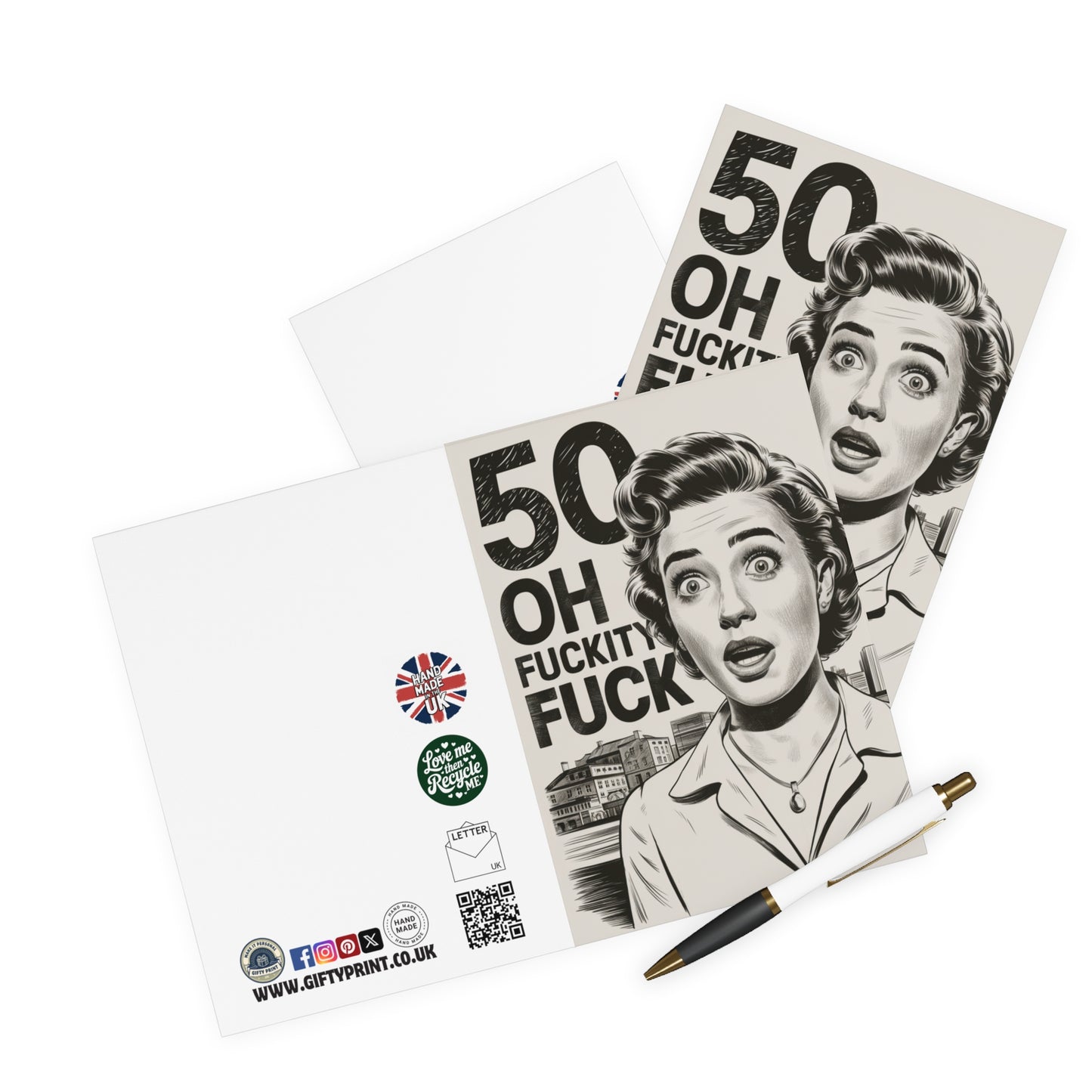 Funny 50th Birthday Card 50 Oh Fuckity Fuck C