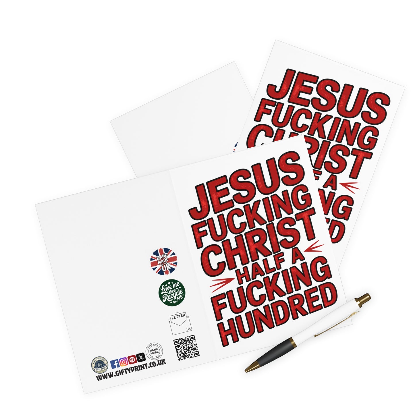 Funny 50th Birthday Card Jesus Christ Half A Fucking Hundred C