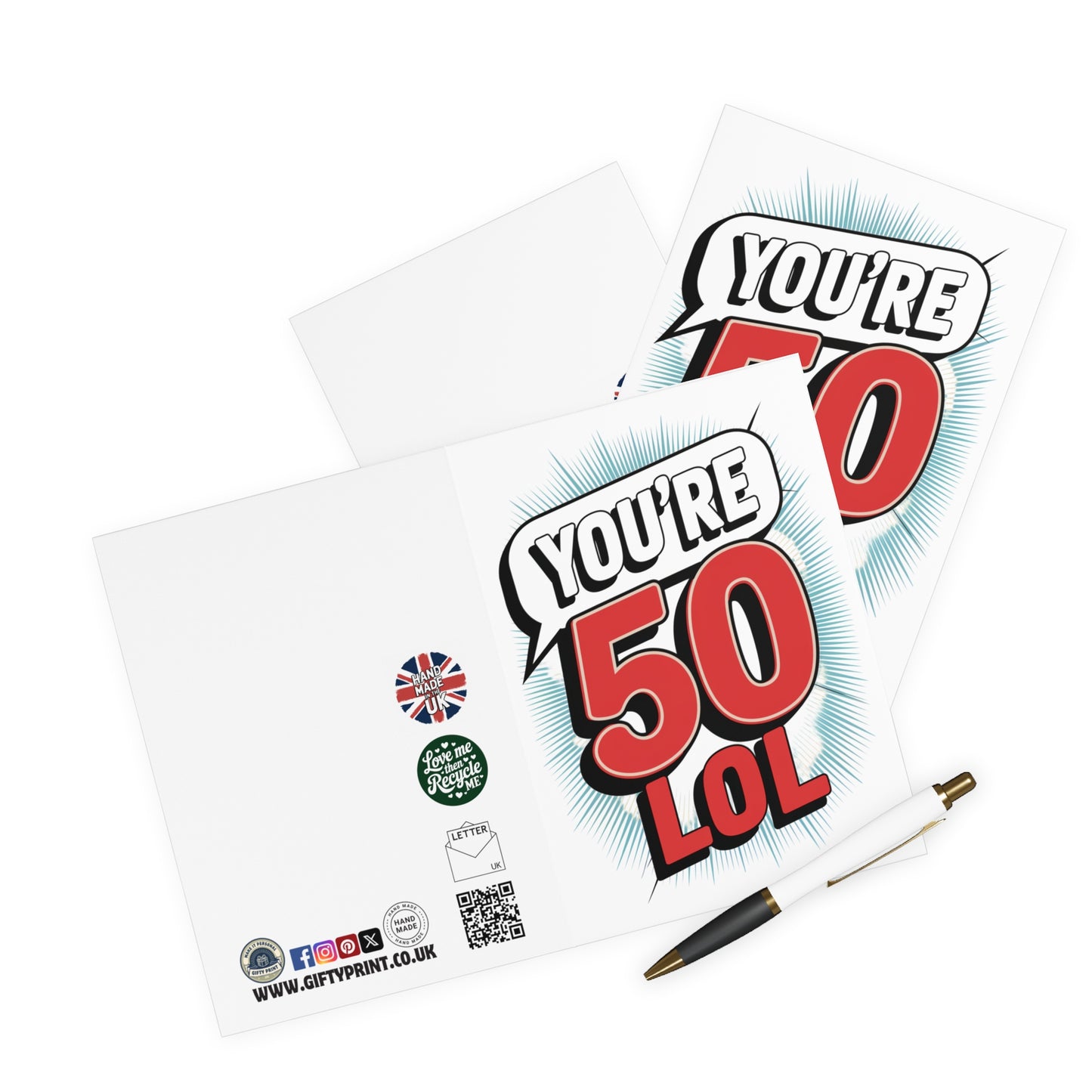 Funny 50th Birthday Card You're 50 LOL