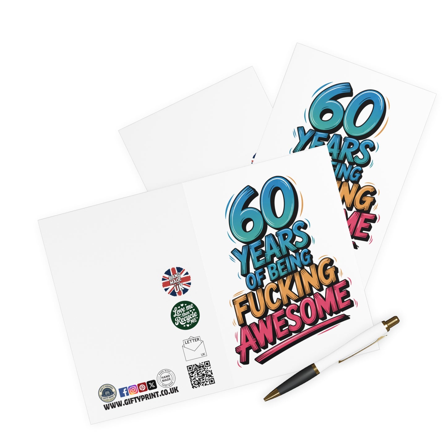 Funny 60th Birthday Card 60 Years Of Being Fucking Awesome c