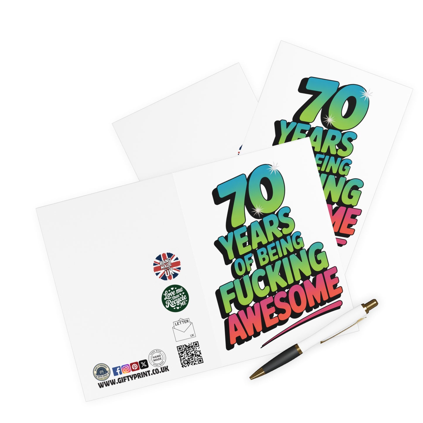 Funny 70th Birthday Card 70 Years Of Being Fucking Awesome C