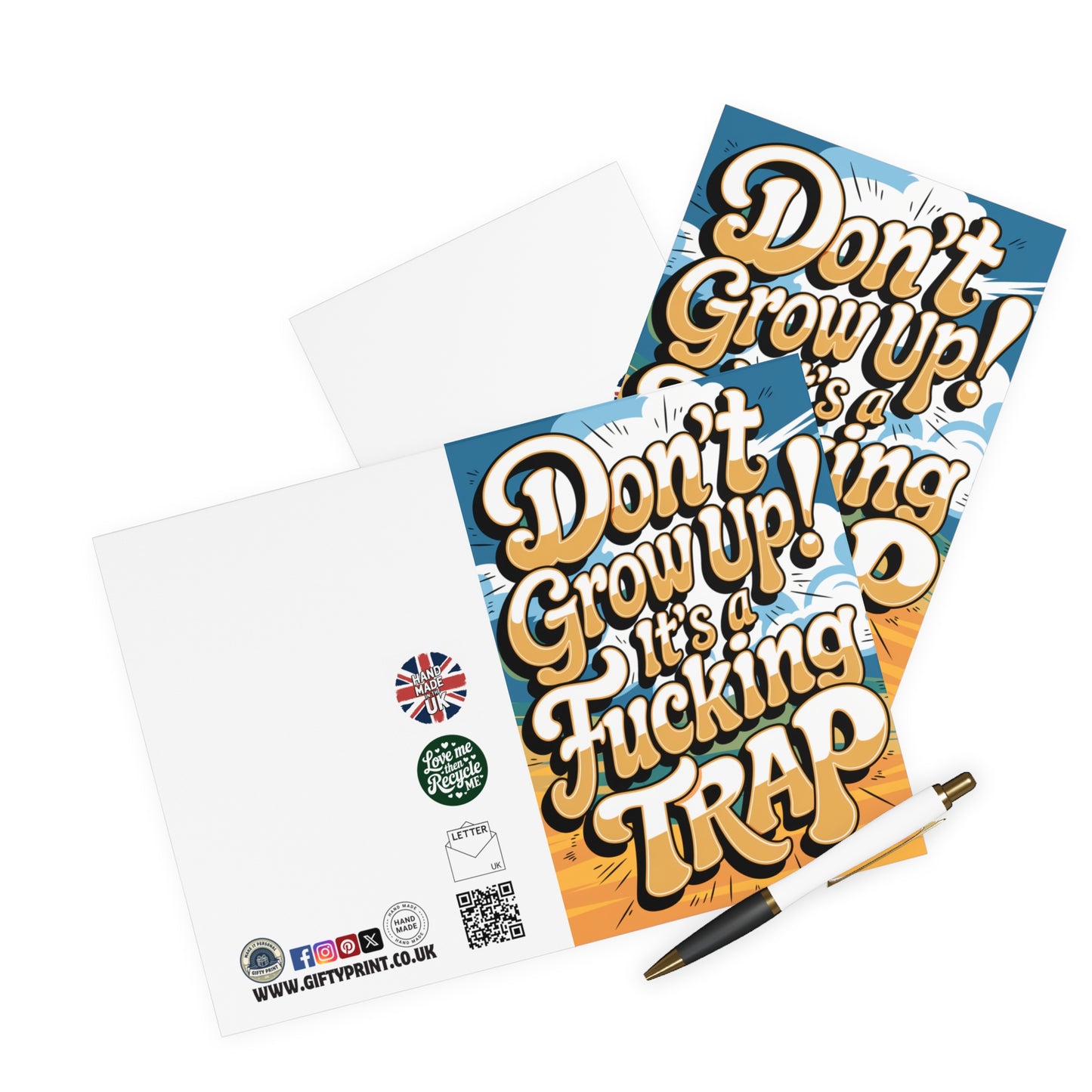 Funny Birthday Card Don't Grow Up It's A Fucking Trap