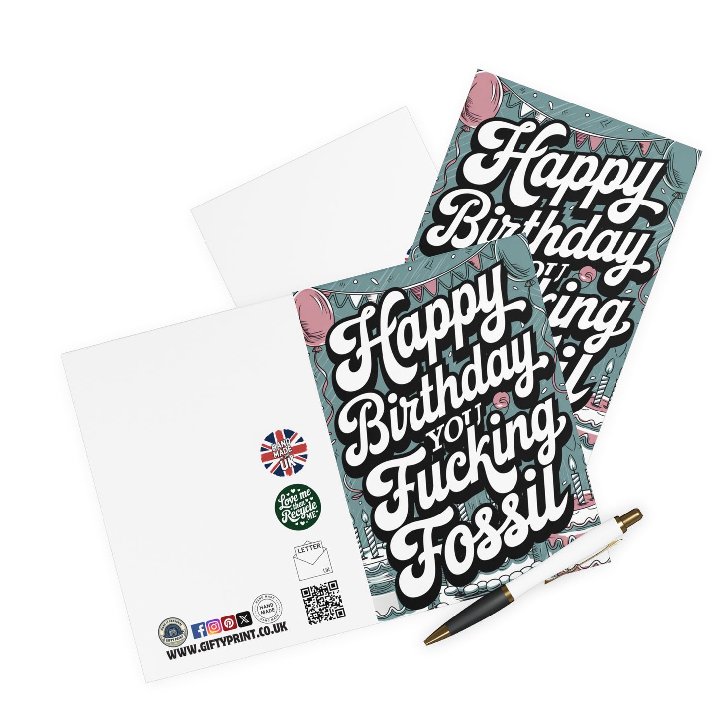 Funny Birthday Card Happy Birthday You Fucking Fossil