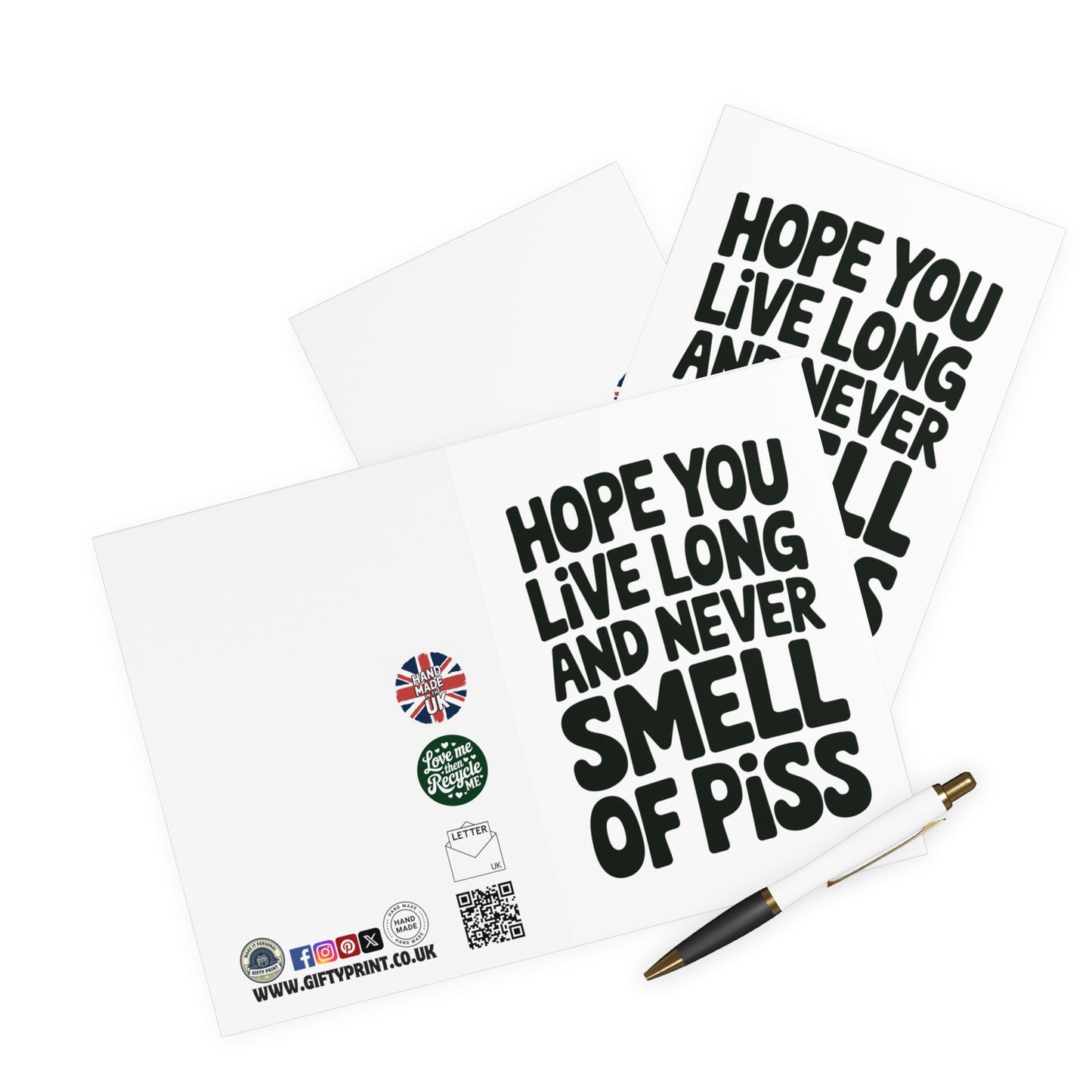 Funny Birthday Card Hope You Live Long & Never Smell Of Piss