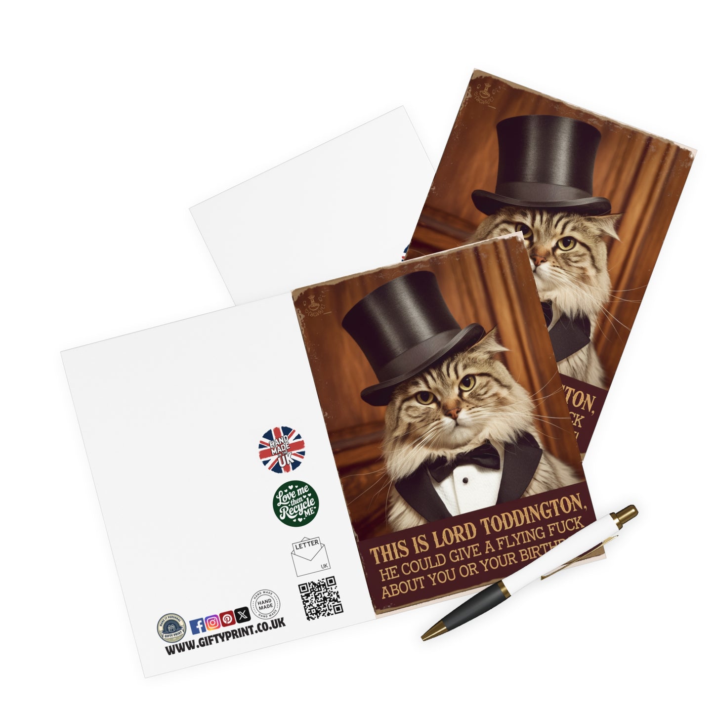 Funny Birthday Card Lord Toddington The Cat