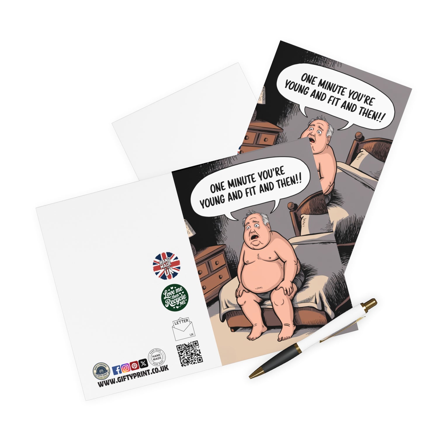 Funny Birthday Card One Minute You're Young & Fit And Then