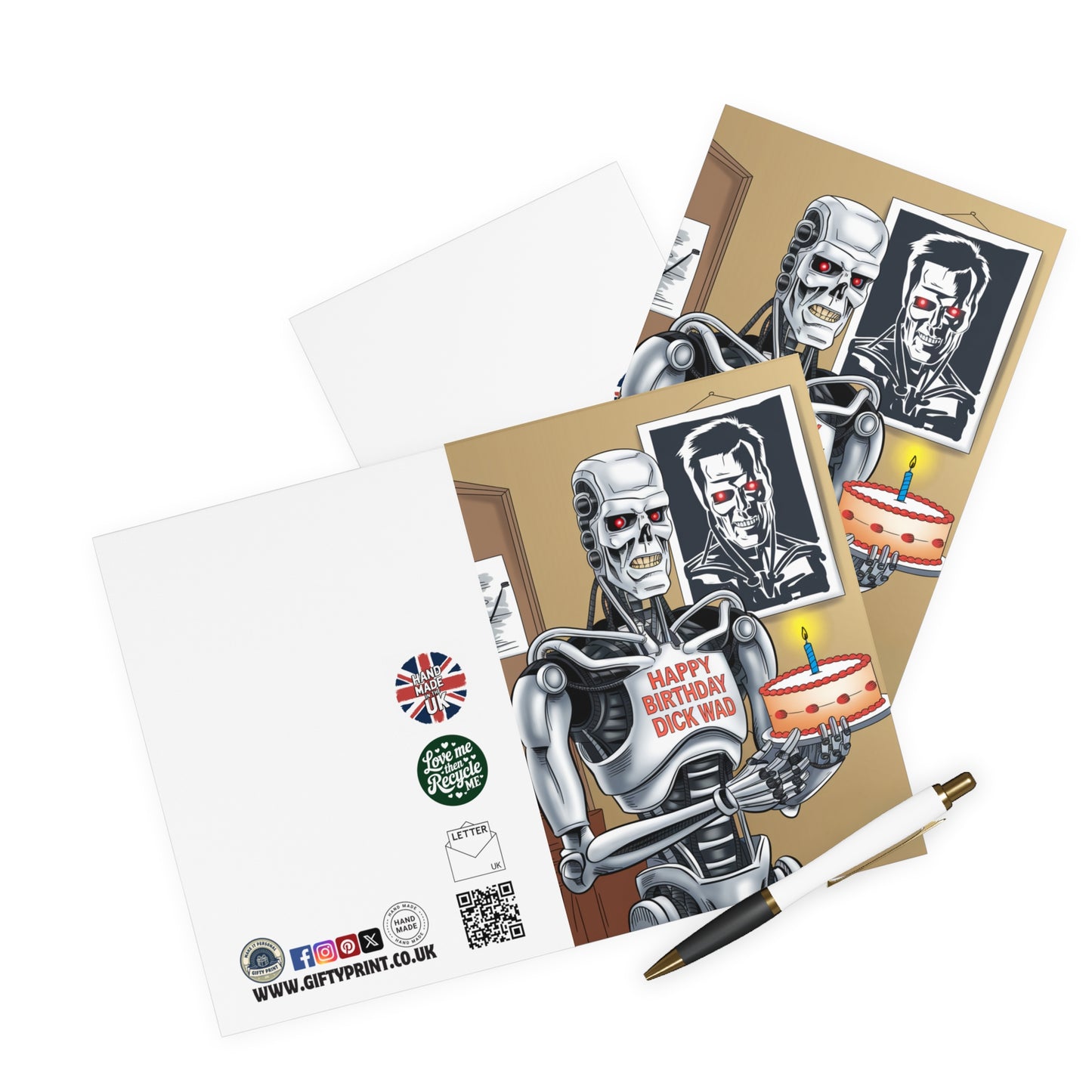 Funny Birthday Card Terminator Happy Birthday Dick Wad