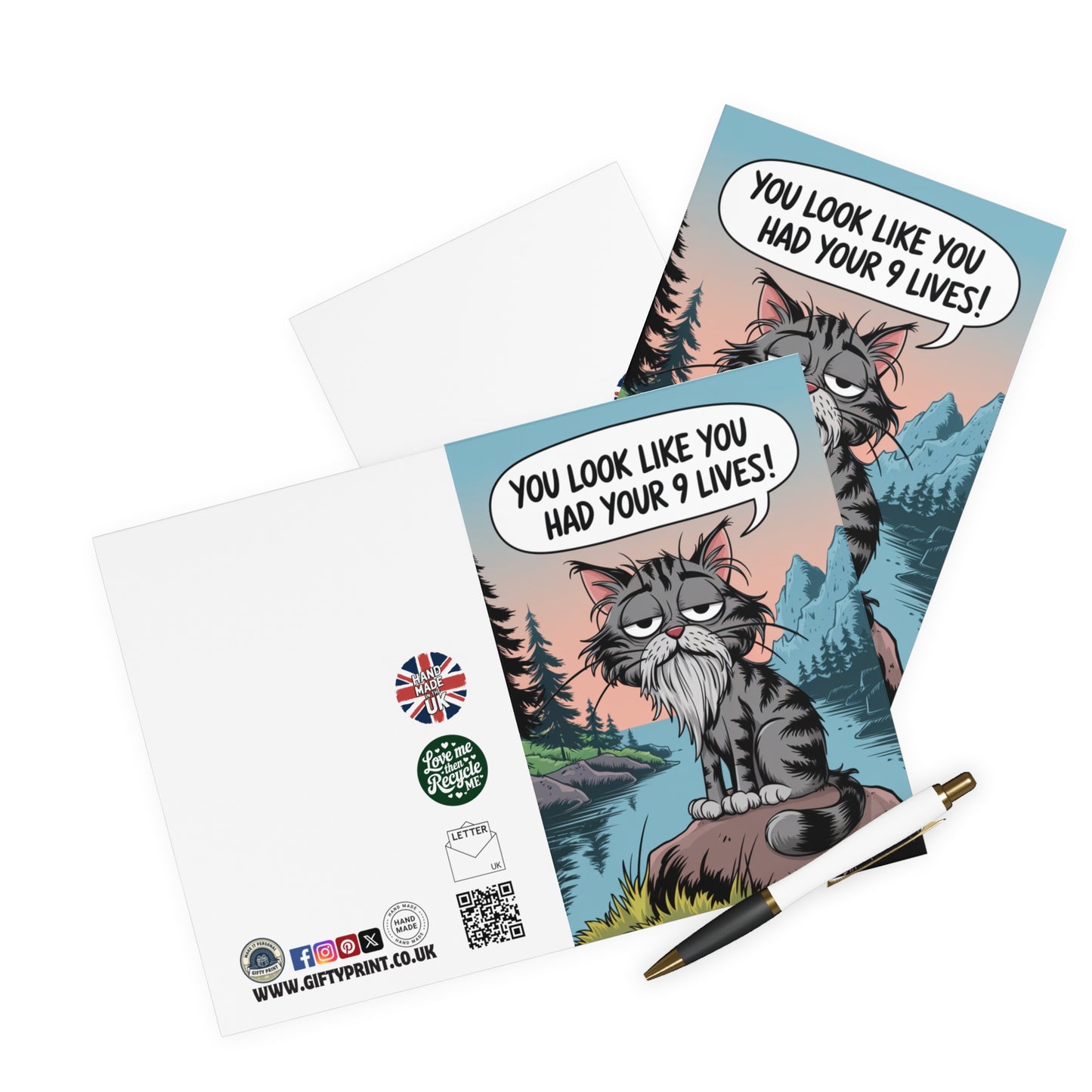 Funny Birthday Card You Look Like You Had Your 9 Lives